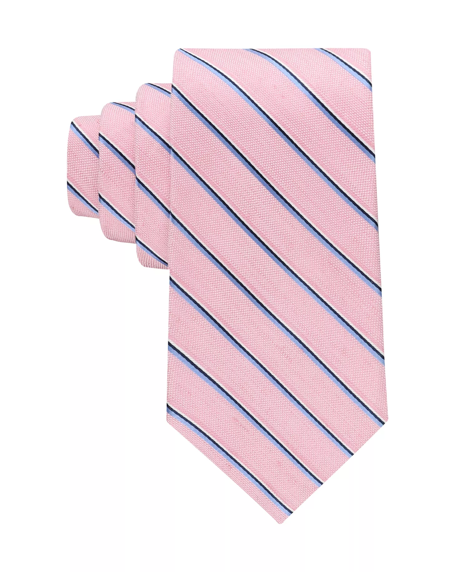 Men's Seasonal Striped Pattern Tie - Pink - ONE SIZE