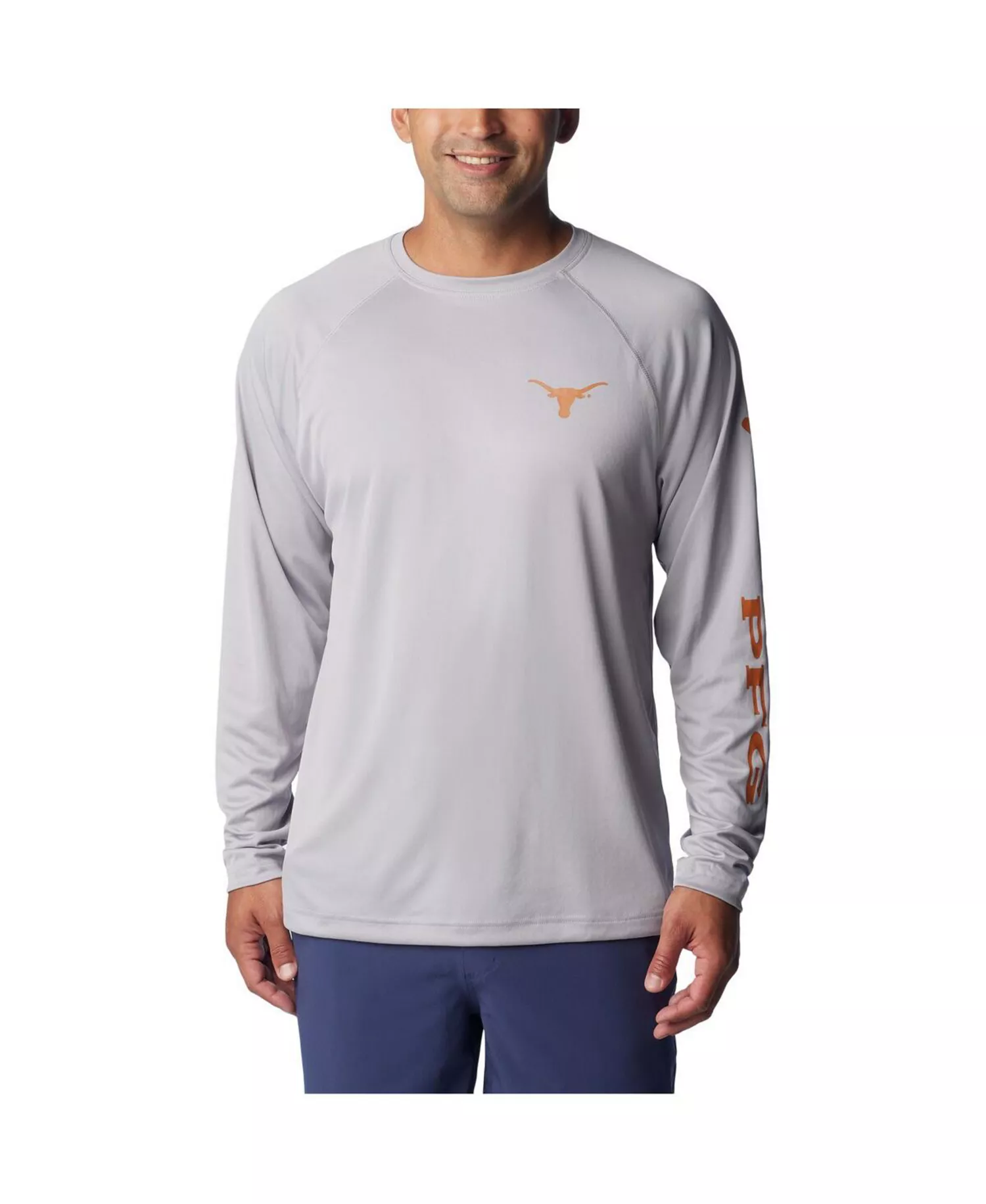 Men's Gray Texas Longhorns Terminal Tackle Omni-Shade Raglan Long Sleeve T-shirt - Gray - L