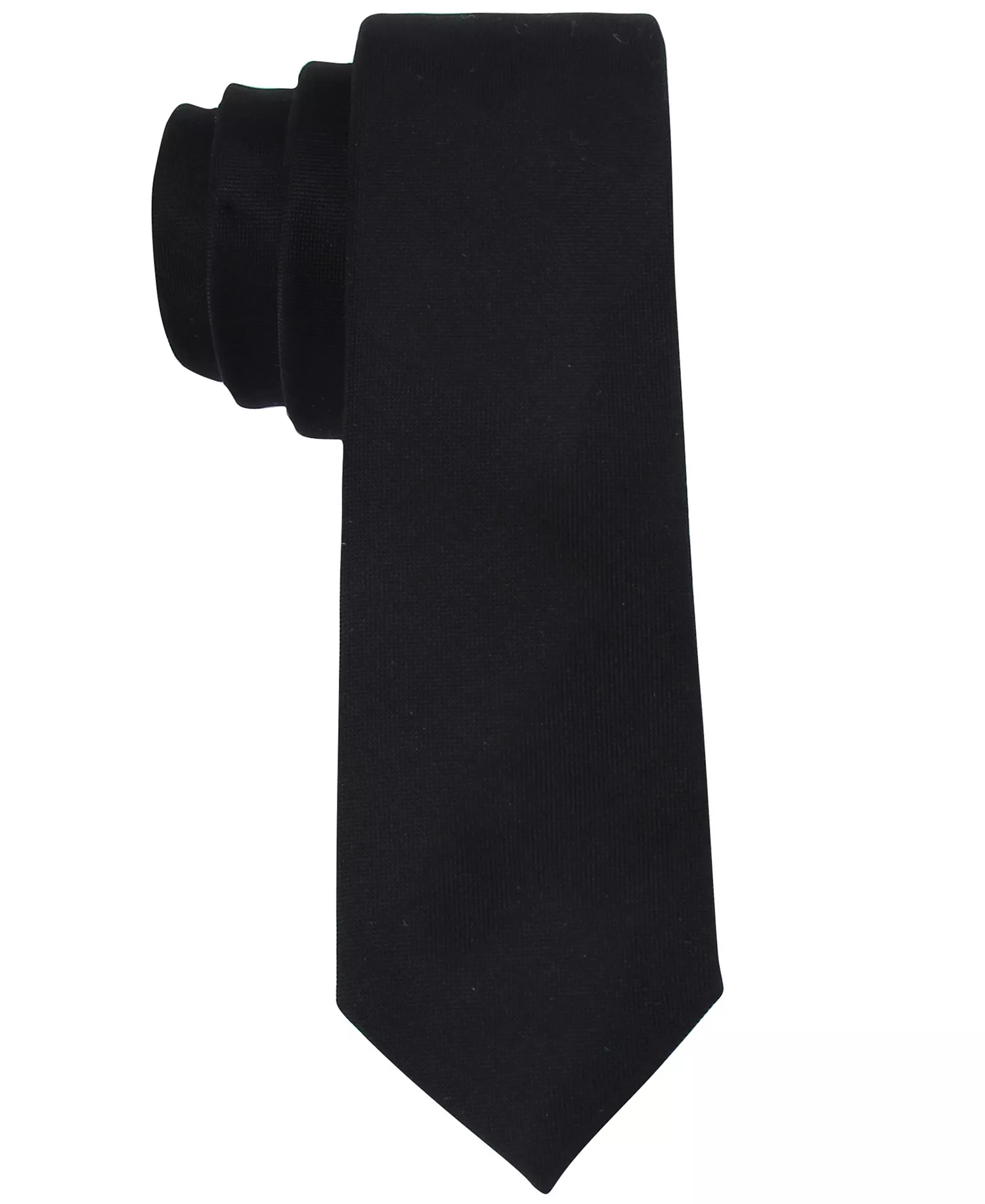 X Liquid Luxe Skinny Solid Tie - Black - ONE SIZE
