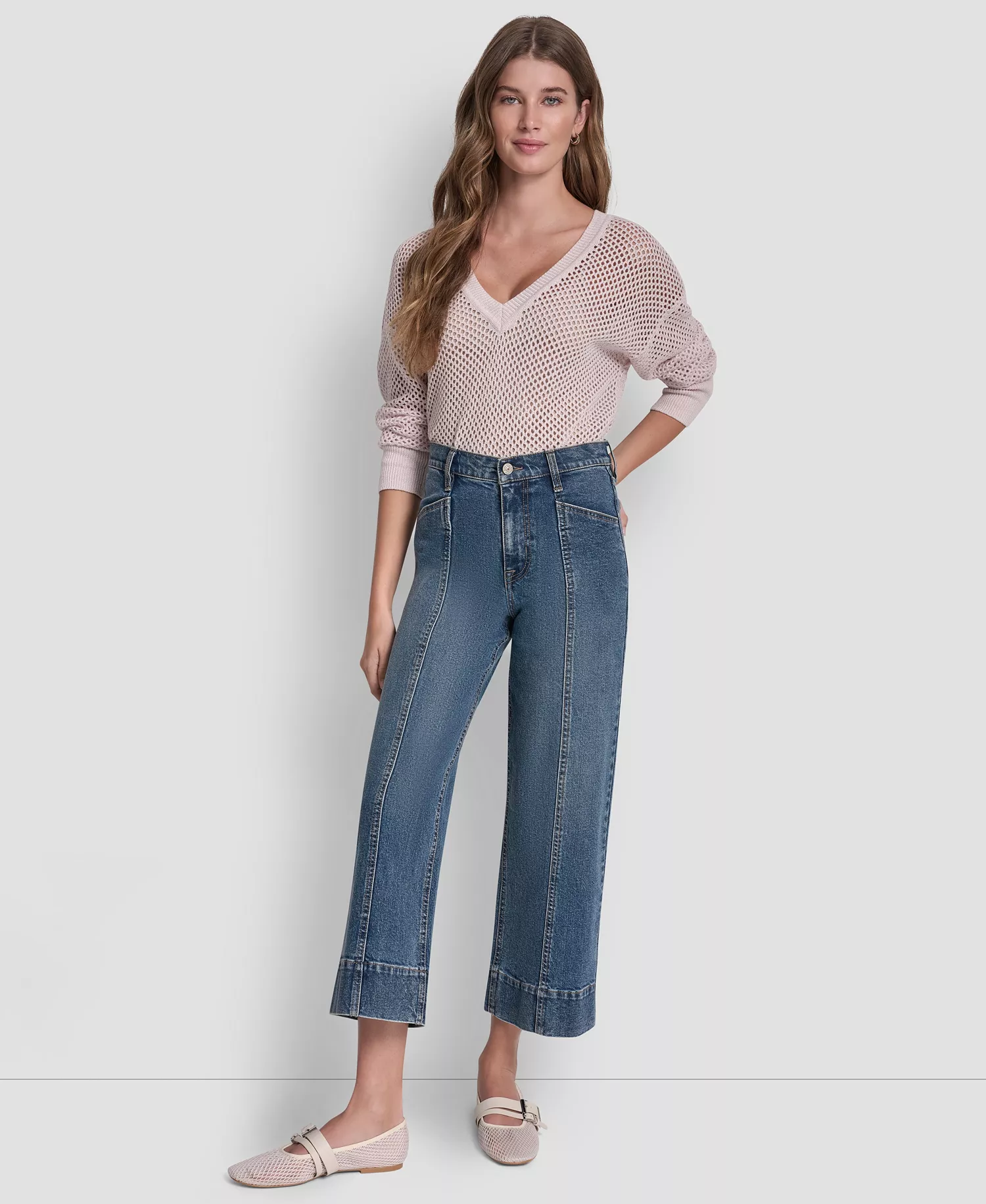 Women's High Rise Cropped Wide Leg Utility Jeans - Richmond - 24