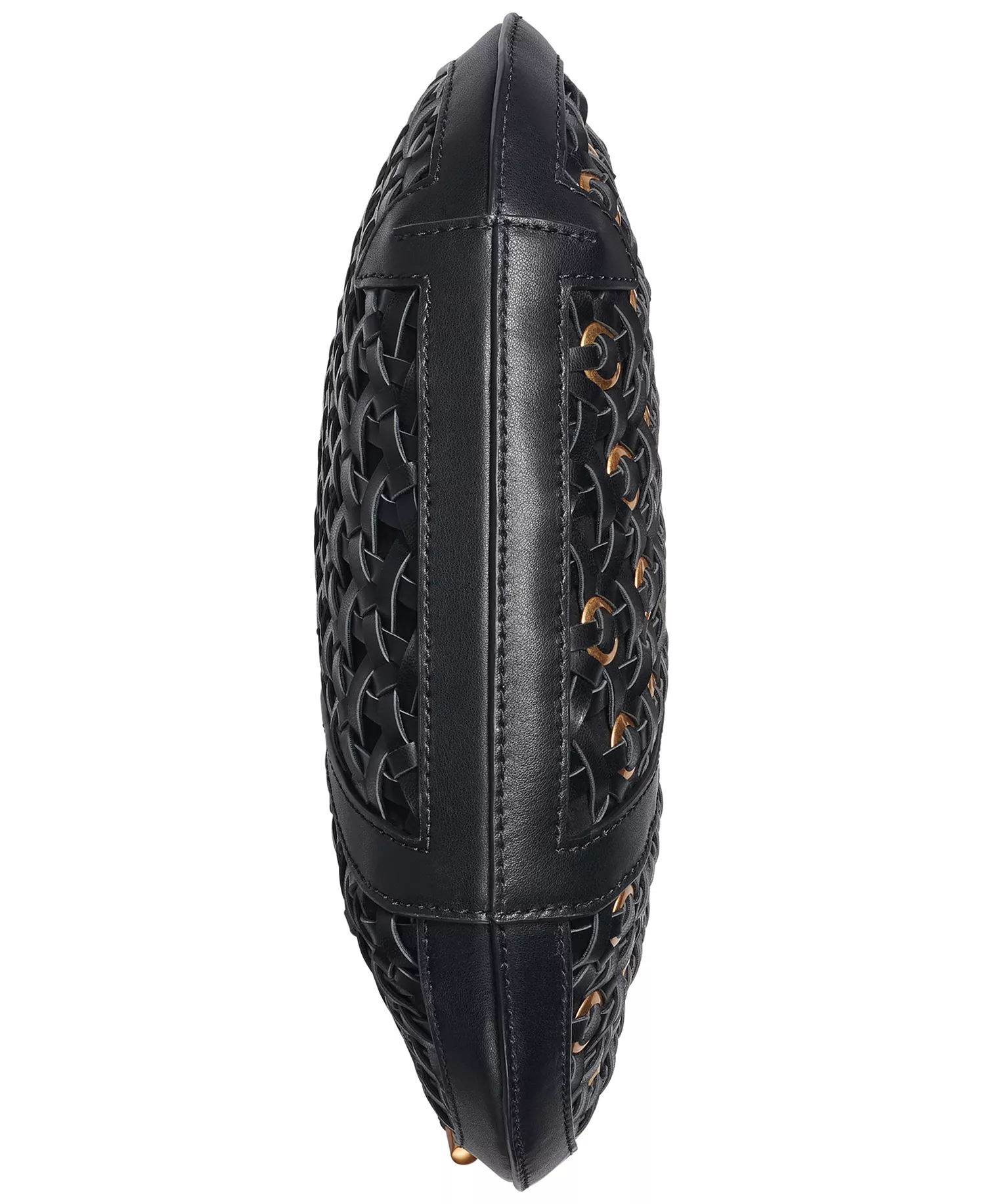 Baldwin Woven Grommet Shoulder Bag - Black/Gold - ONE SIZE