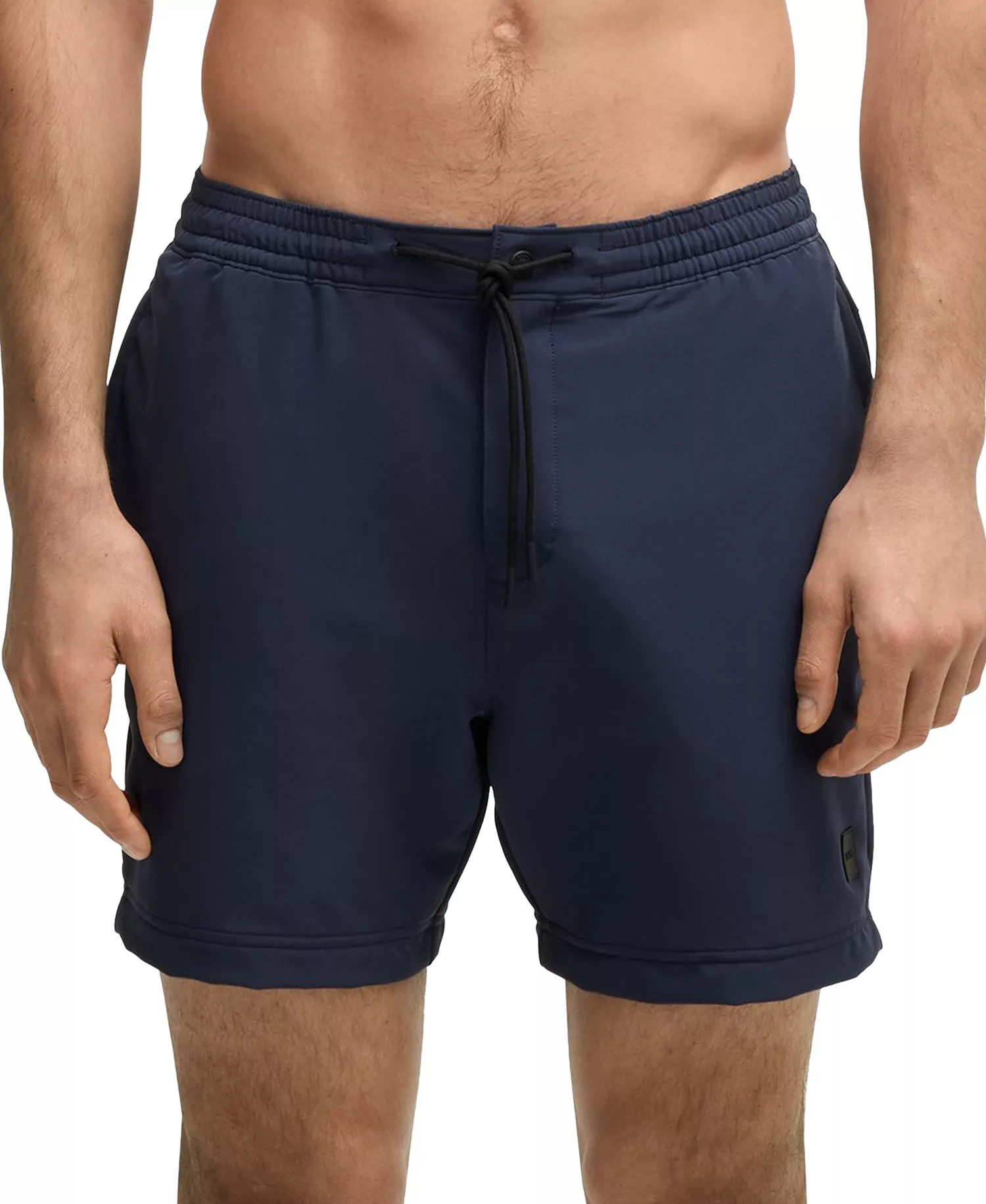 Men's Logo Badge Swim Shorts - Navy - L