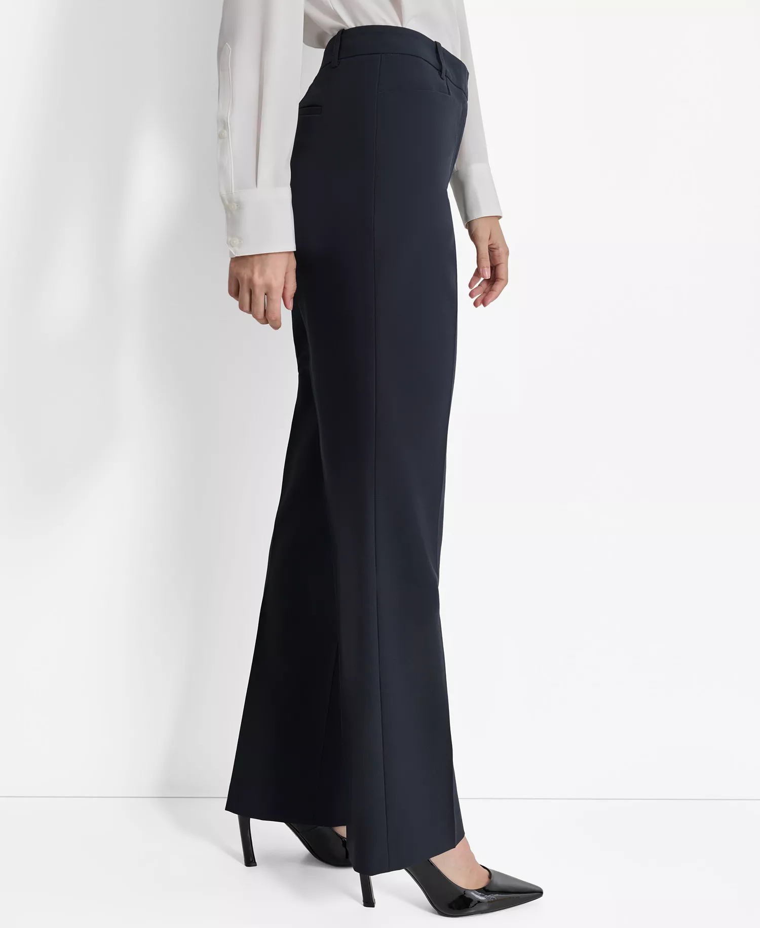 Women's Mid-Rise Flare-Leg Pants - Navy - 10
