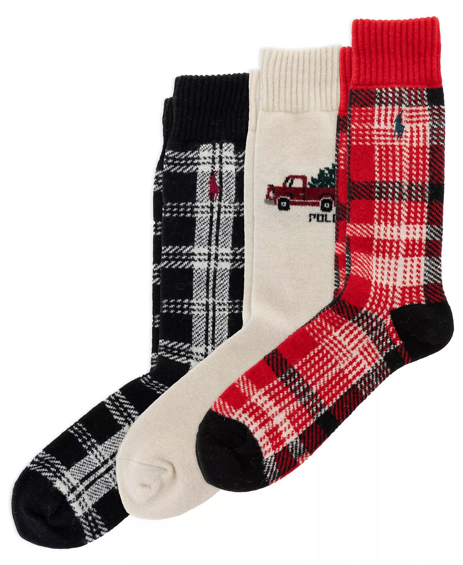 Men's 3-Pack Truck Shirting Plaids Socks Giftbox - Bast - 7-12