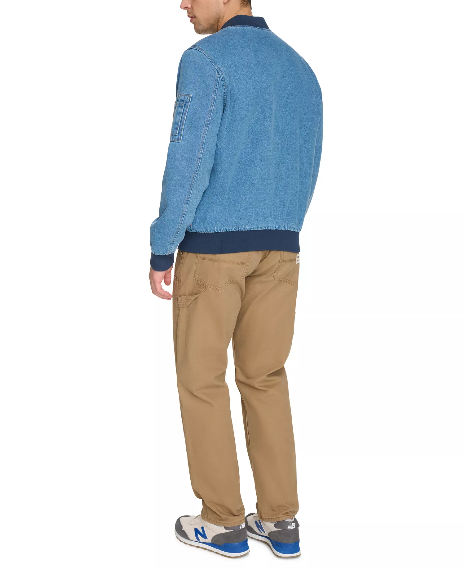 Men's Flight Full-Zip Denim Bomber Jacket  - Denim - 2XL