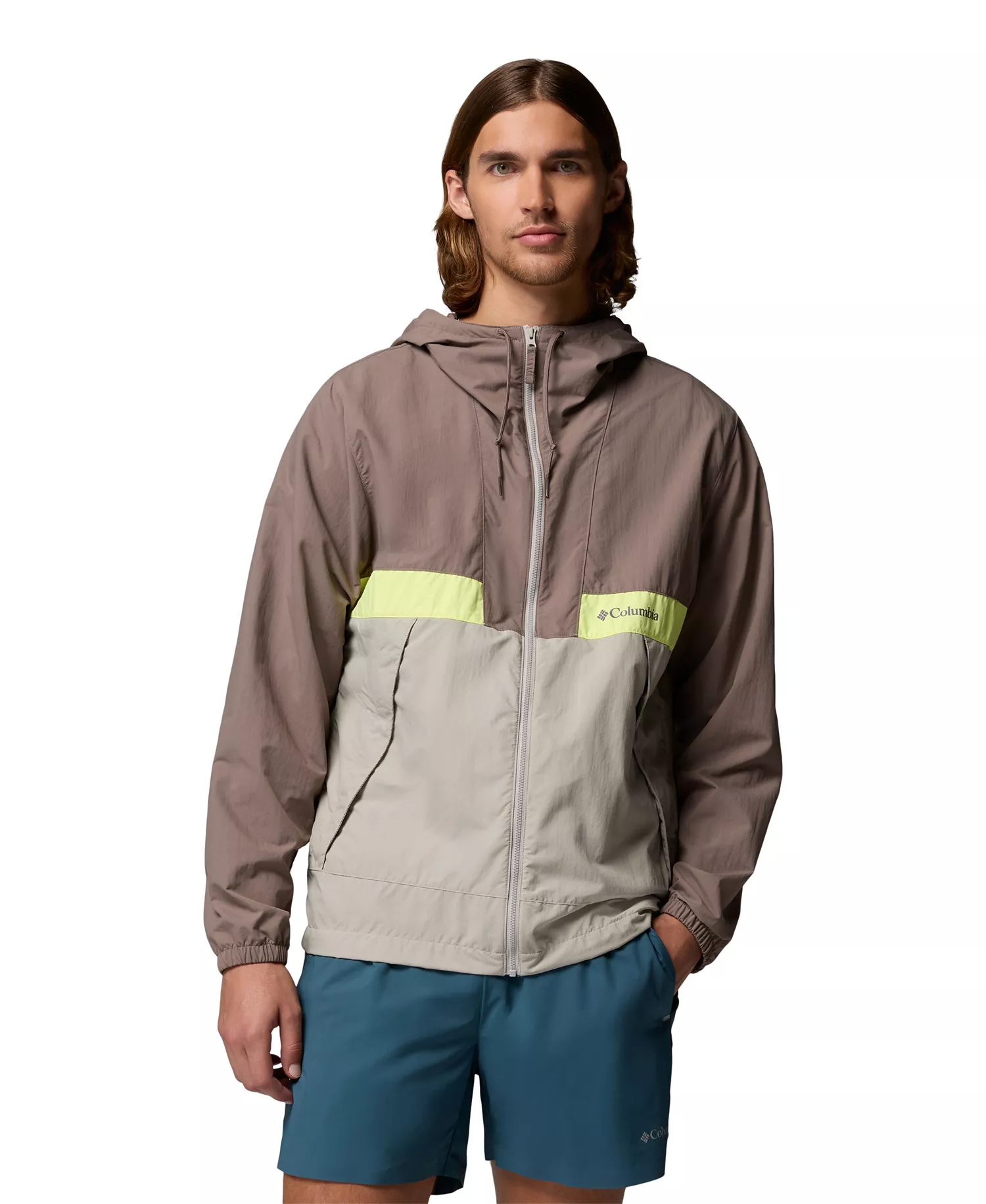 Men's Spire Valley™ Hooded Windbreaker - Black, Sha - L