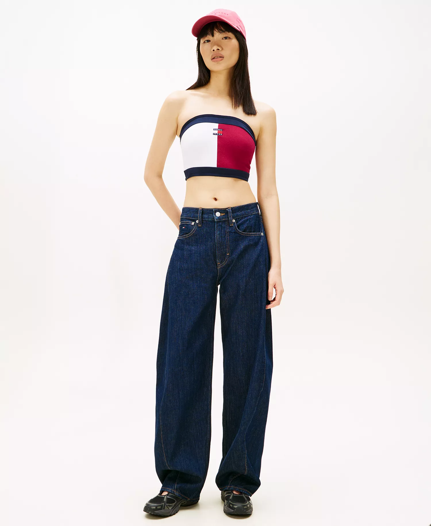 Women's Flag Badge Tube Top - Lavish Cerise Multi - XS