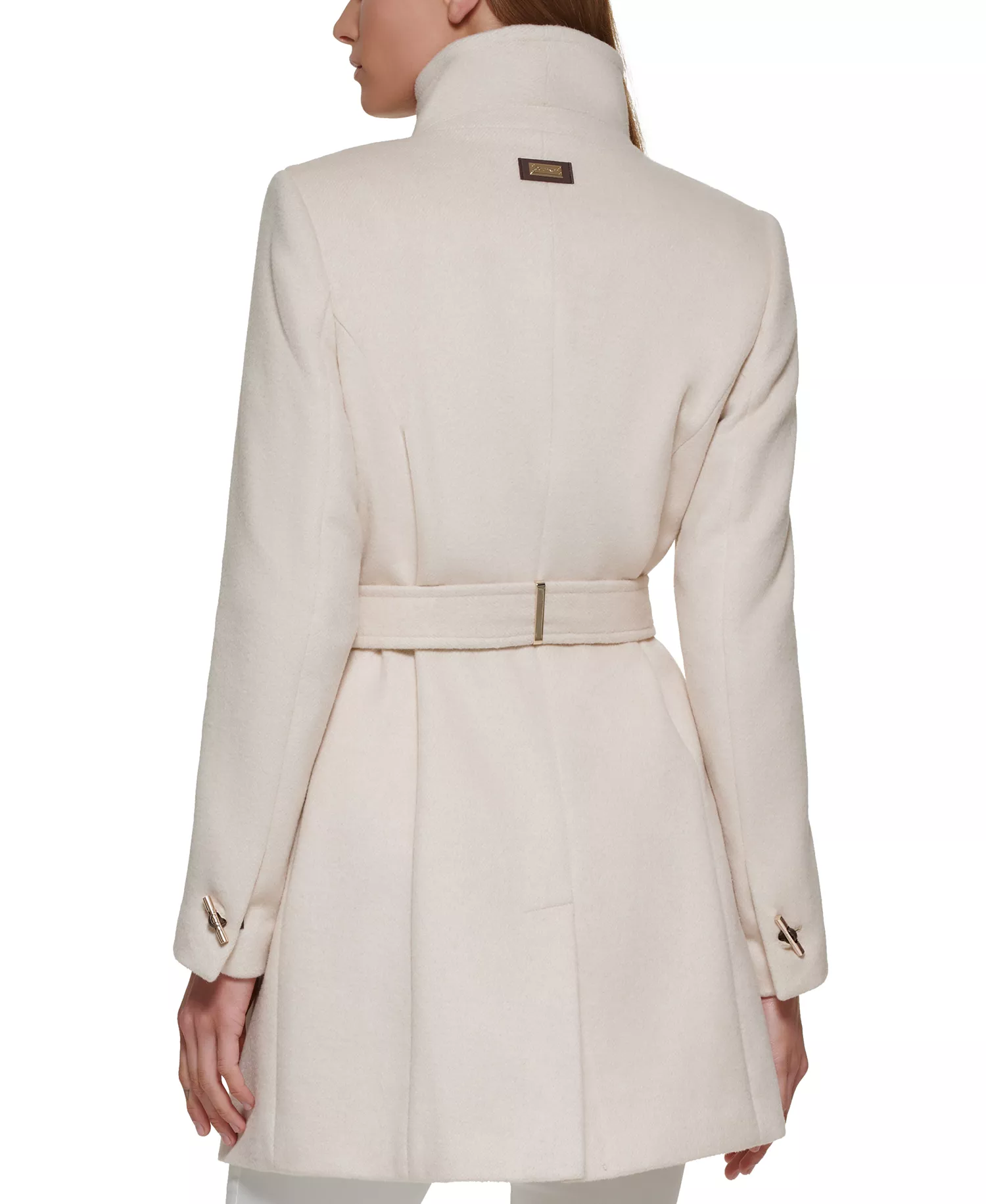 Women's Petite Asymmetrical Belted Wrap Coat, Created for Macy's - Nude - PS