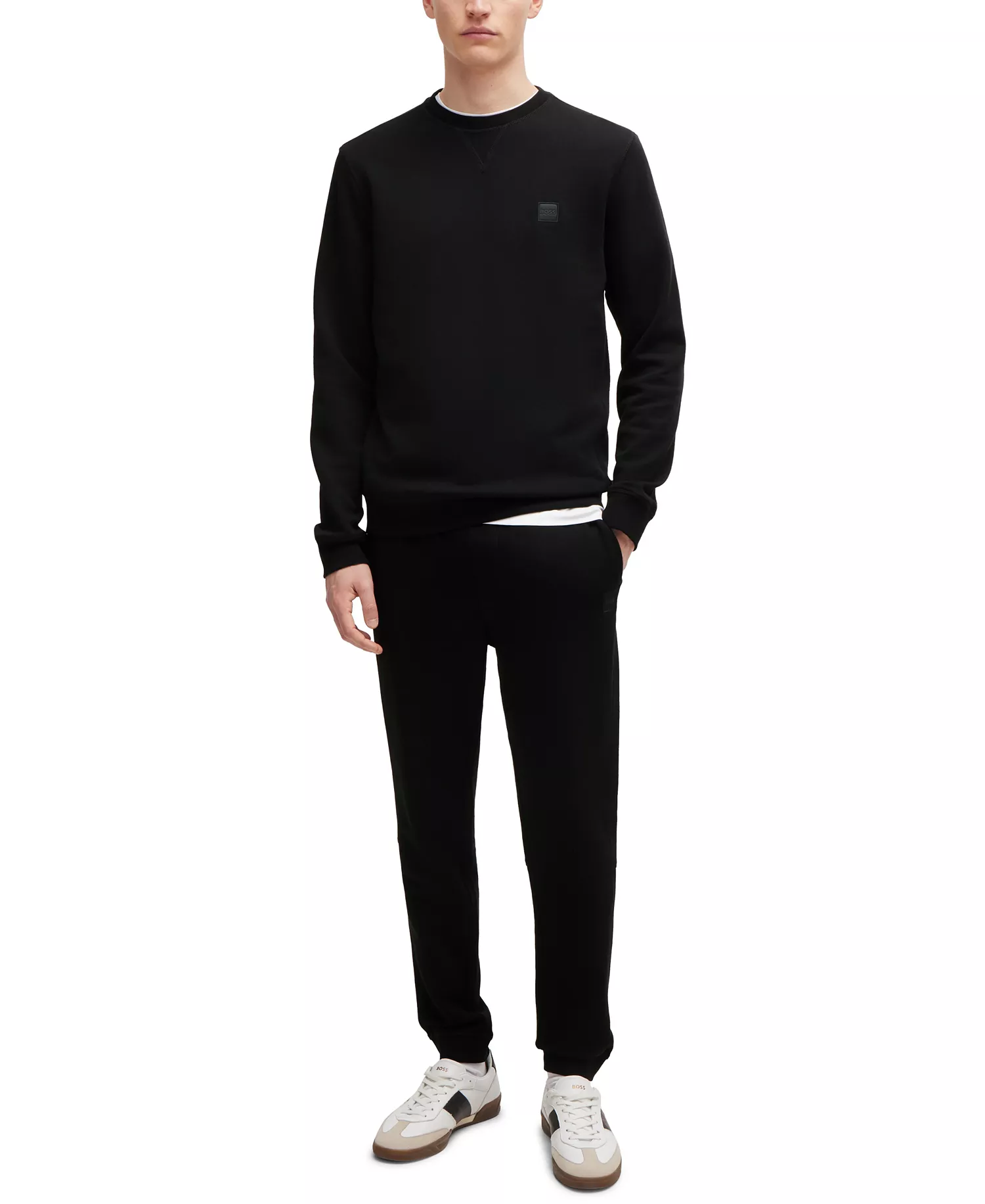 Men's Logo Patch Tracksuit Bottoms - Black - L