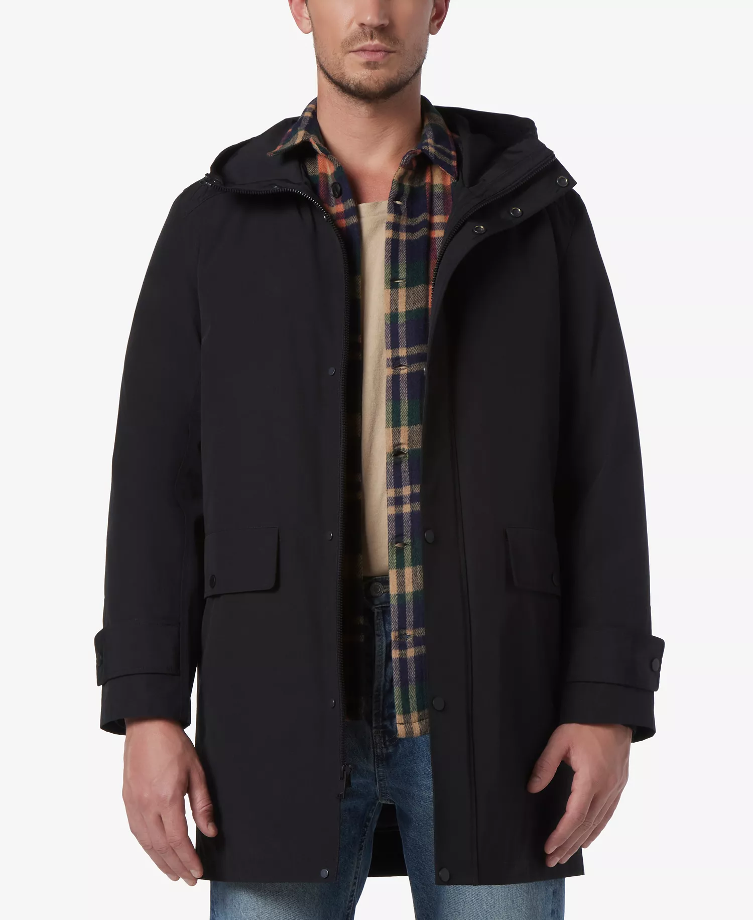 Men's Tucker Oxford Parka with Removable Quilted Liner - Black - M