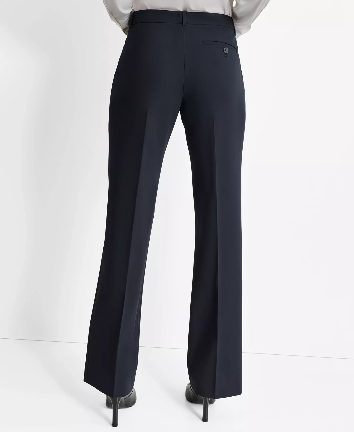 Women's Mid-Rise Flare-Leg Pants - Navy - 10