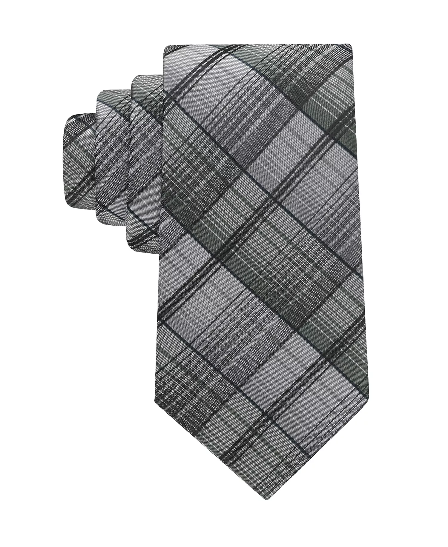 Men's Leah Plaid Tie - Gray - ONE SIZE