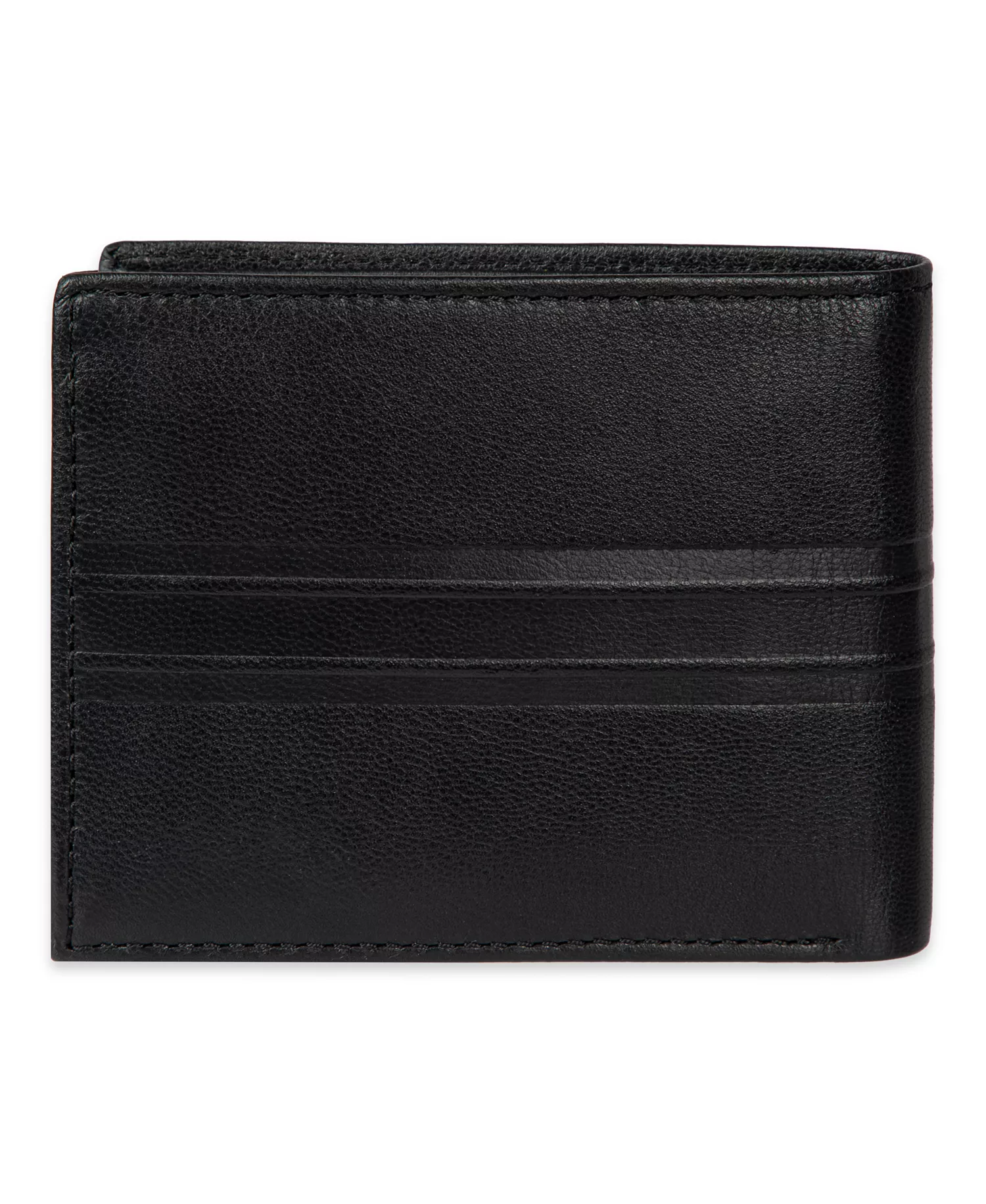 Men's RFID Stripe Embossed Bifold Traveler Wallet - Black - ONE SIZE