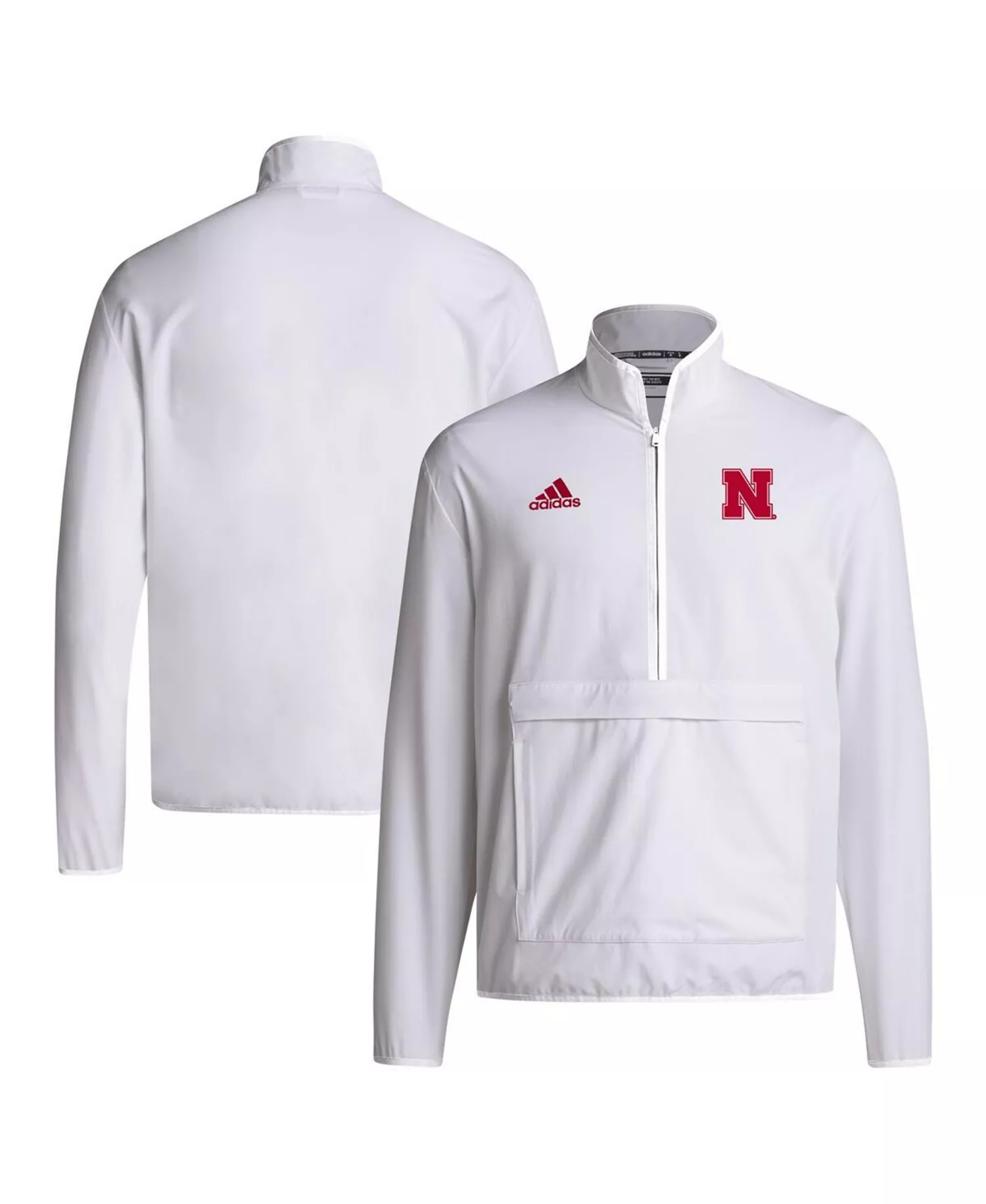 Men's White Nebraska Huskers Coaches Sideline Half-Zip Jacket - White - S