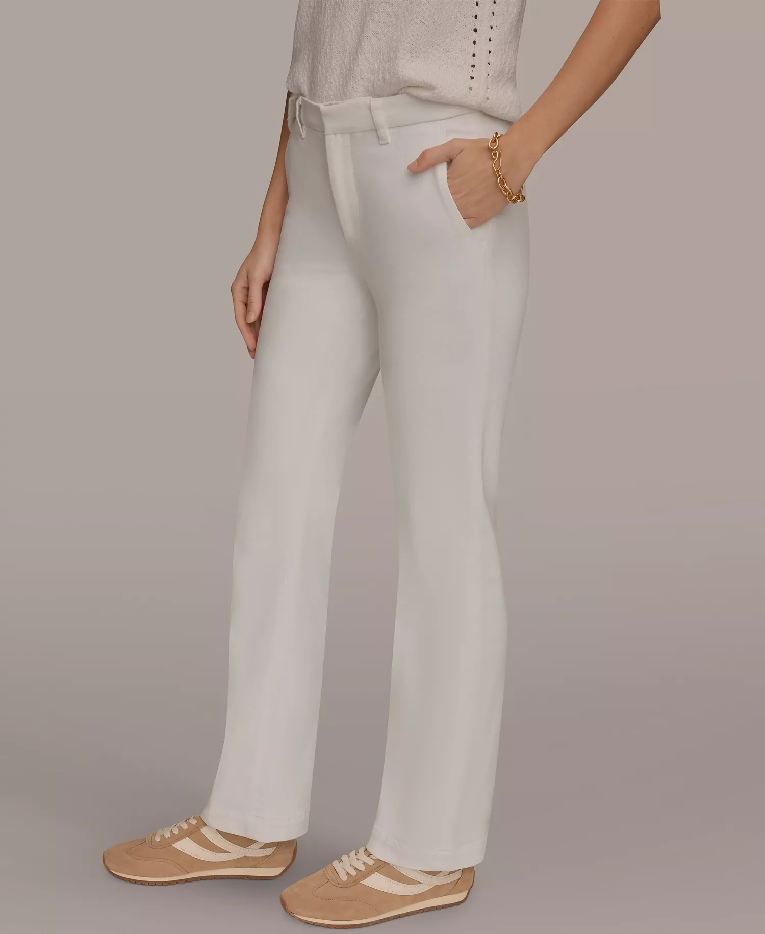 Women's Mid-Rise Denim Modern Trousers - Alabaster - 26