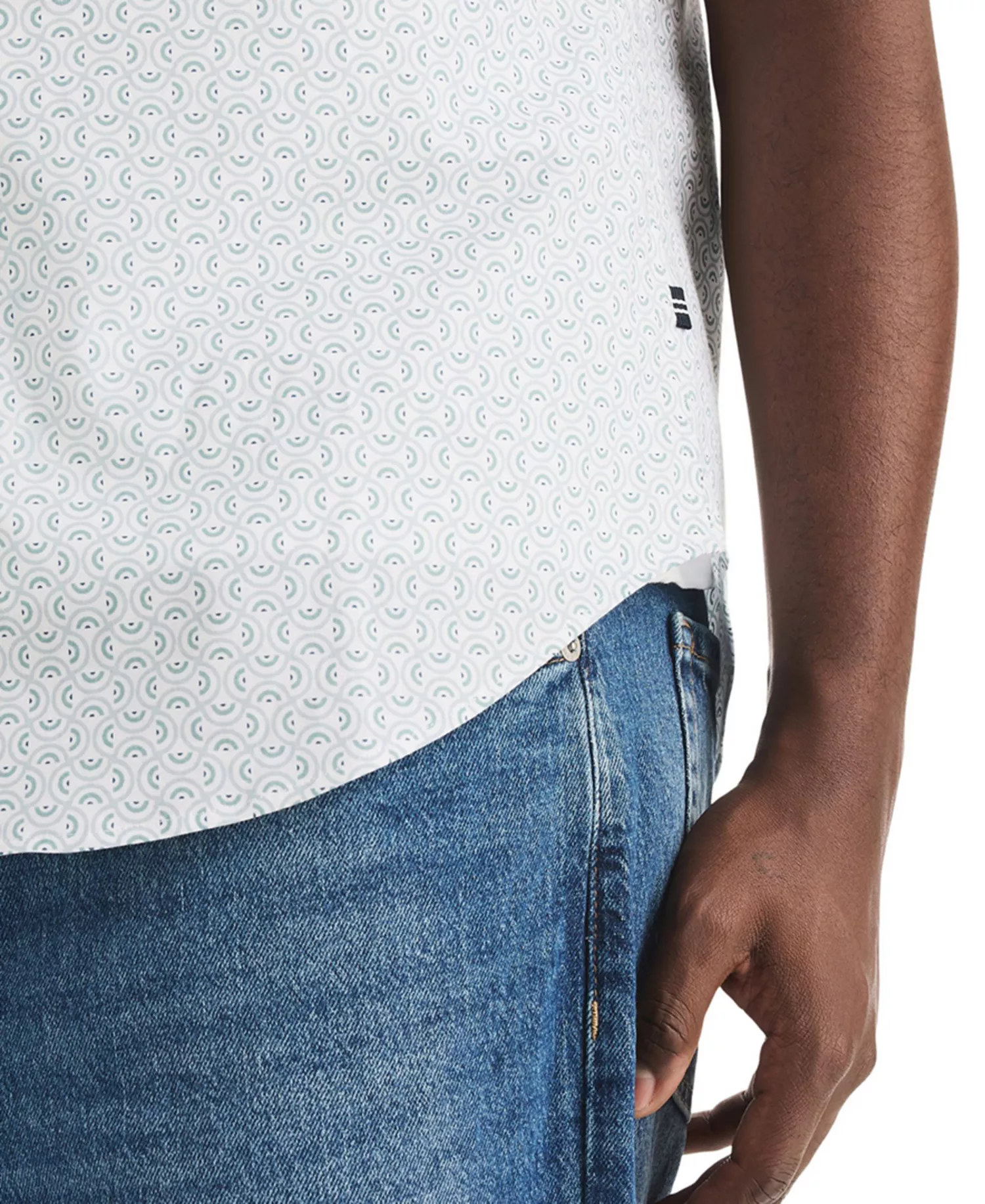 Men's Printed Collared Shirt - Light Fern - L