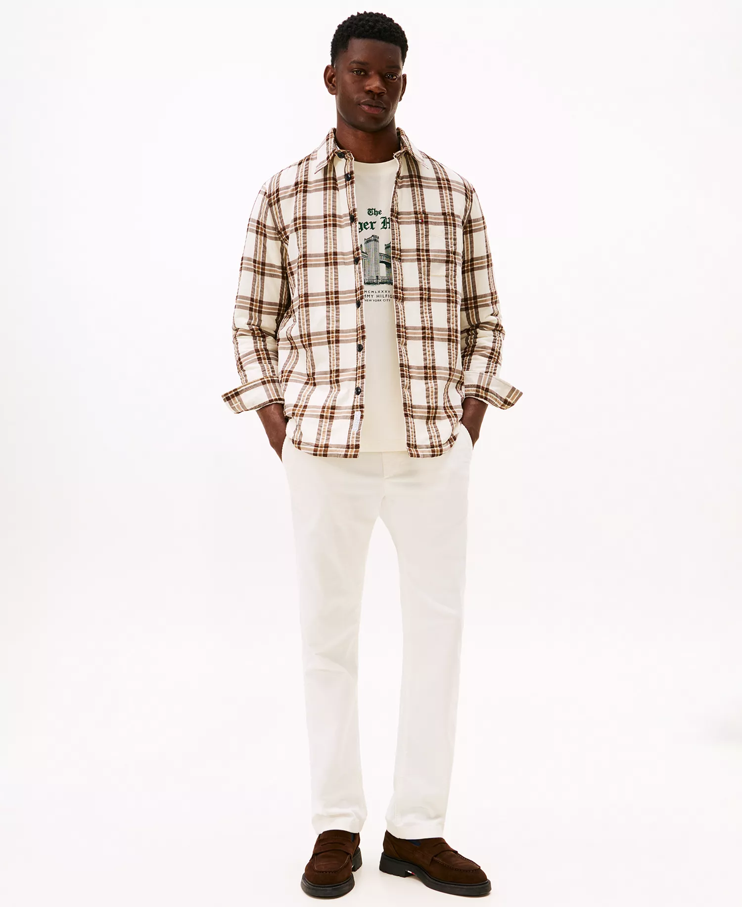 Men's Padded Relaxed Fit Overshirt - Legacy Brown - L
