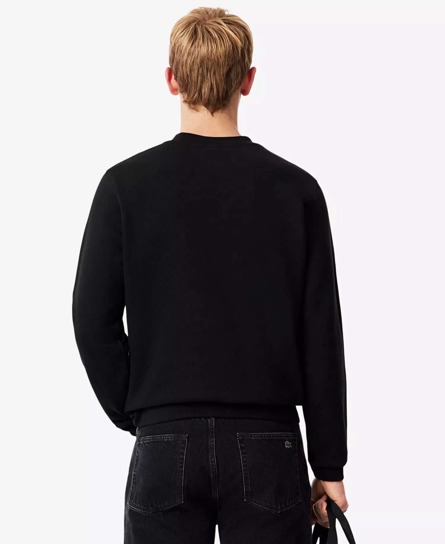 Men's Crocodile Print Crewneck Sweatshirt - Black - 3