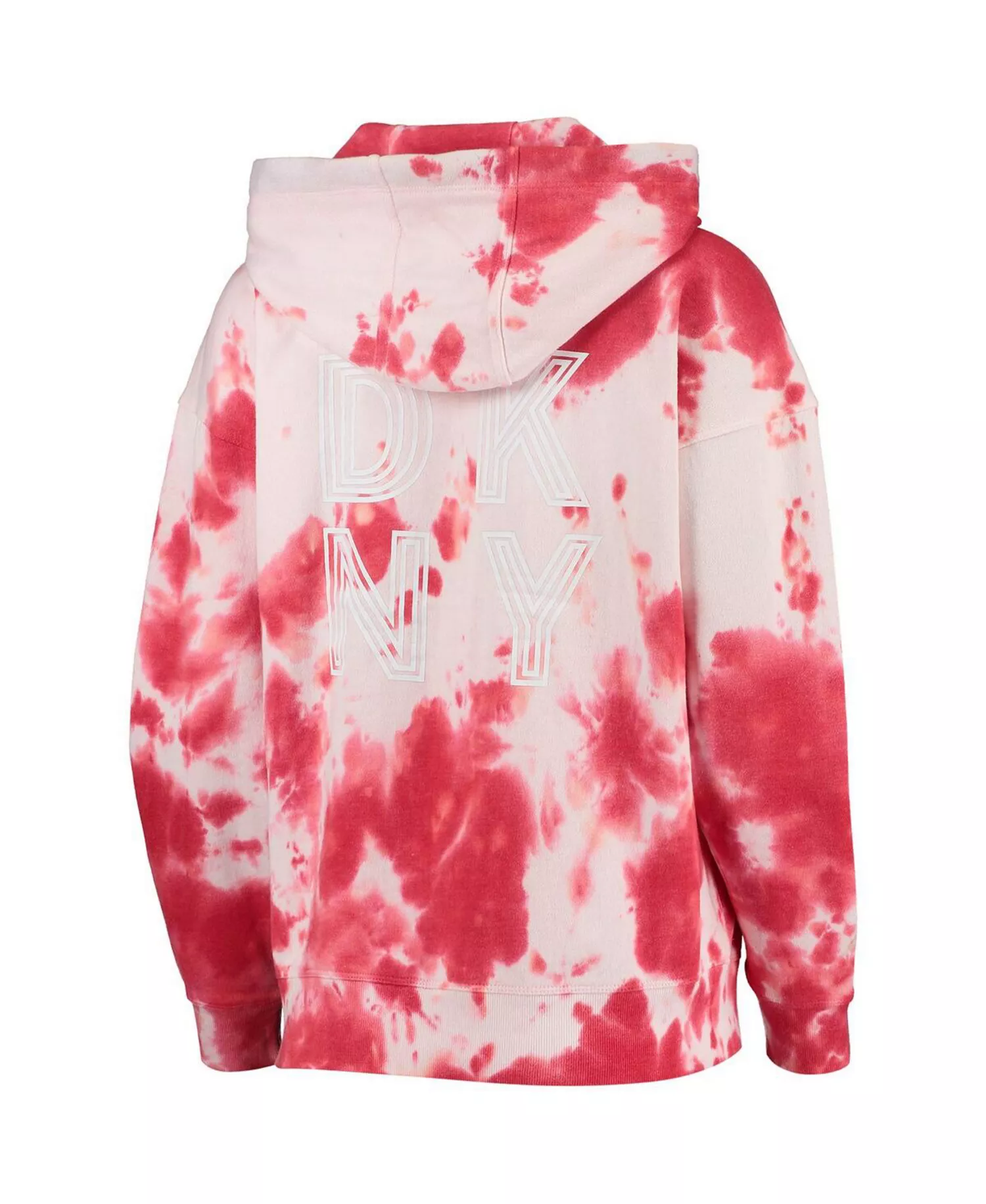 Women's White and Red Washington Nationals Dakota Tie-Dye Half-Zip Hoodie - White, Red - S