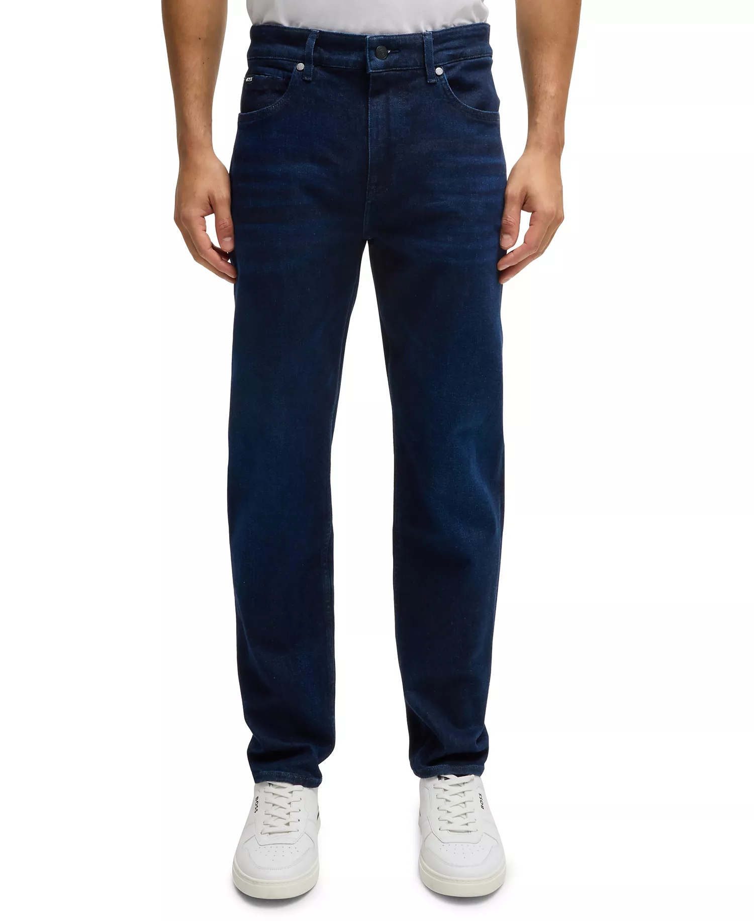 Men's Dark-Blue Soft Denim Regular-Fit Jeans - Navy - 38x36
