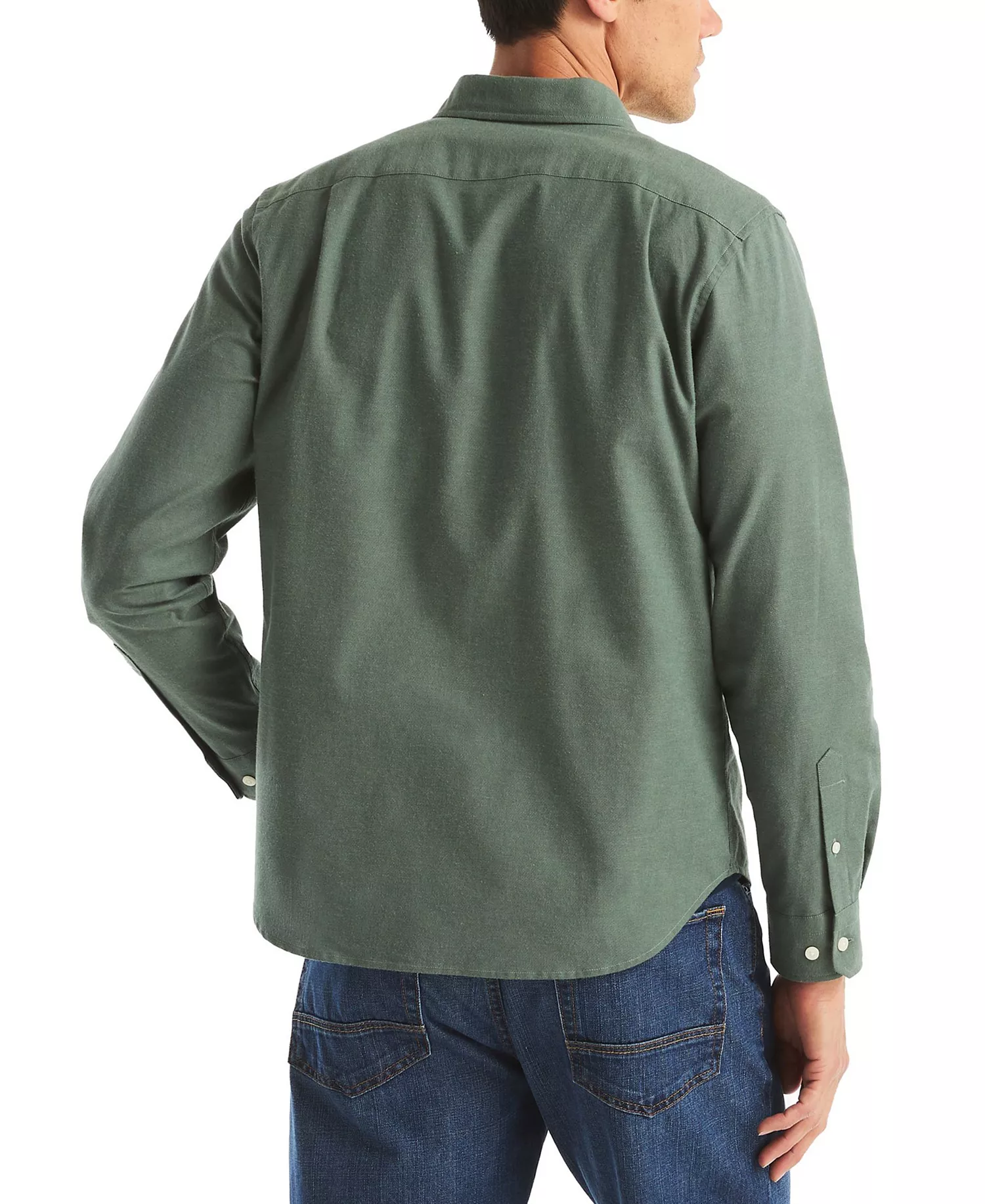 Men's Solid Long-Sleeve Oxford Shirt - Deep Forest - 2XL