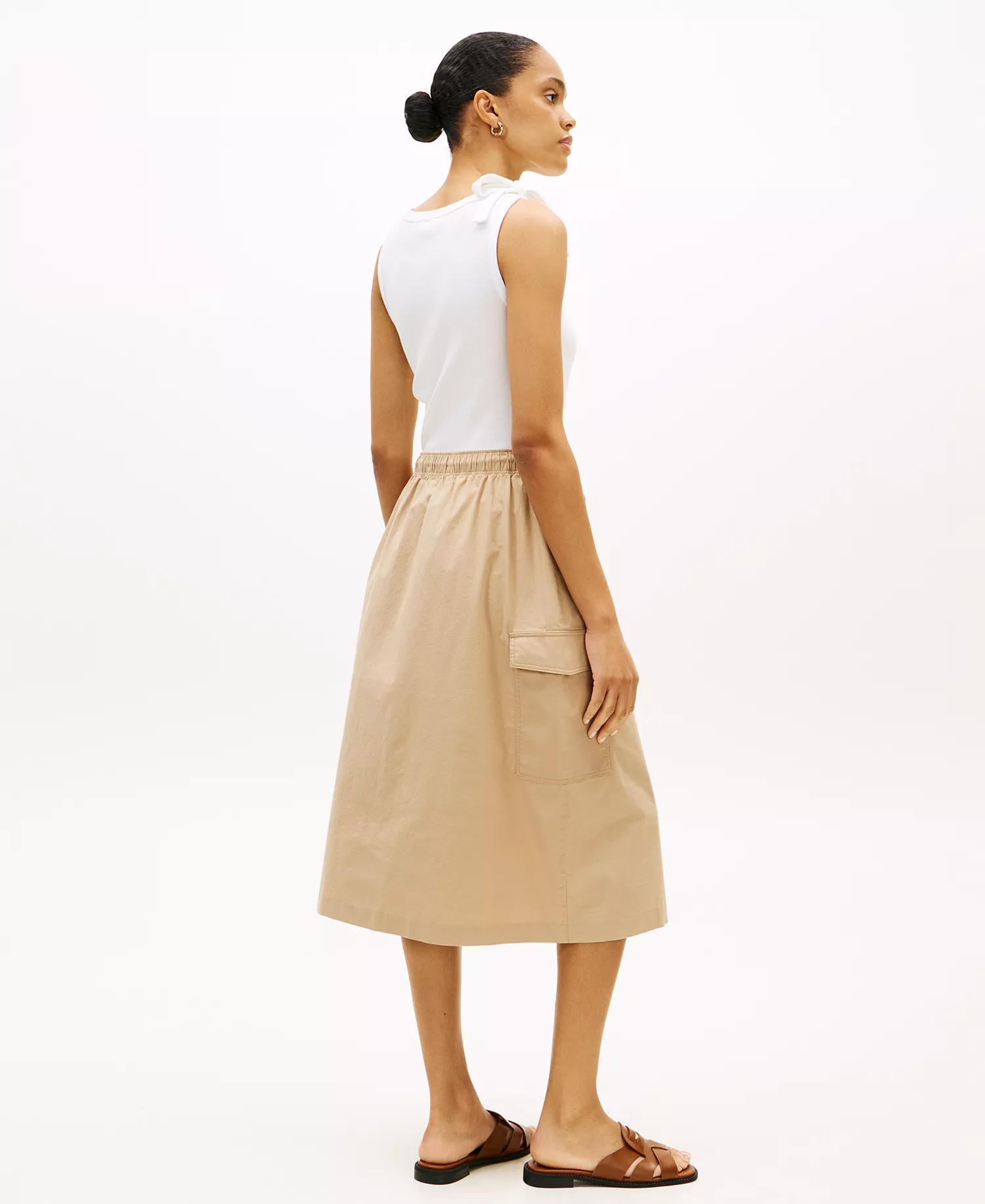 Women's Swoon Cargo Midi Skirt - Beige - L