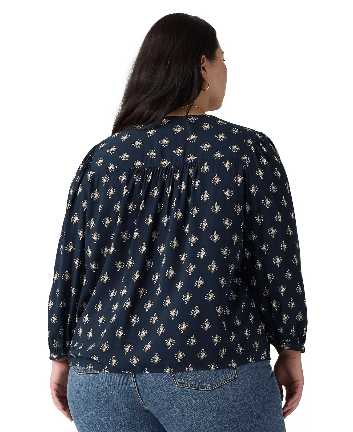 Plus Size Halsey Long-Sleeve Top - Yulia Floral - 1X