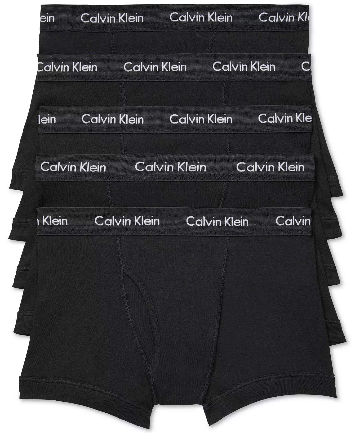 Men's Cotton Classic Trunks, 5-Pack - Black - L