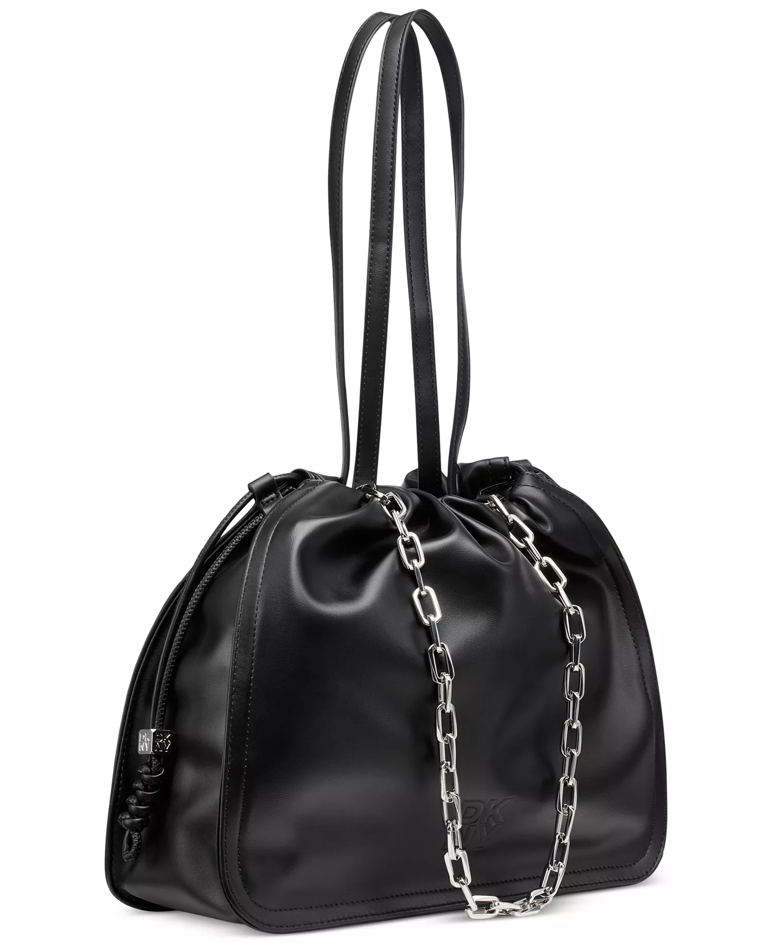 Halle Drawstring Tote - Black/silver - NO SIZE