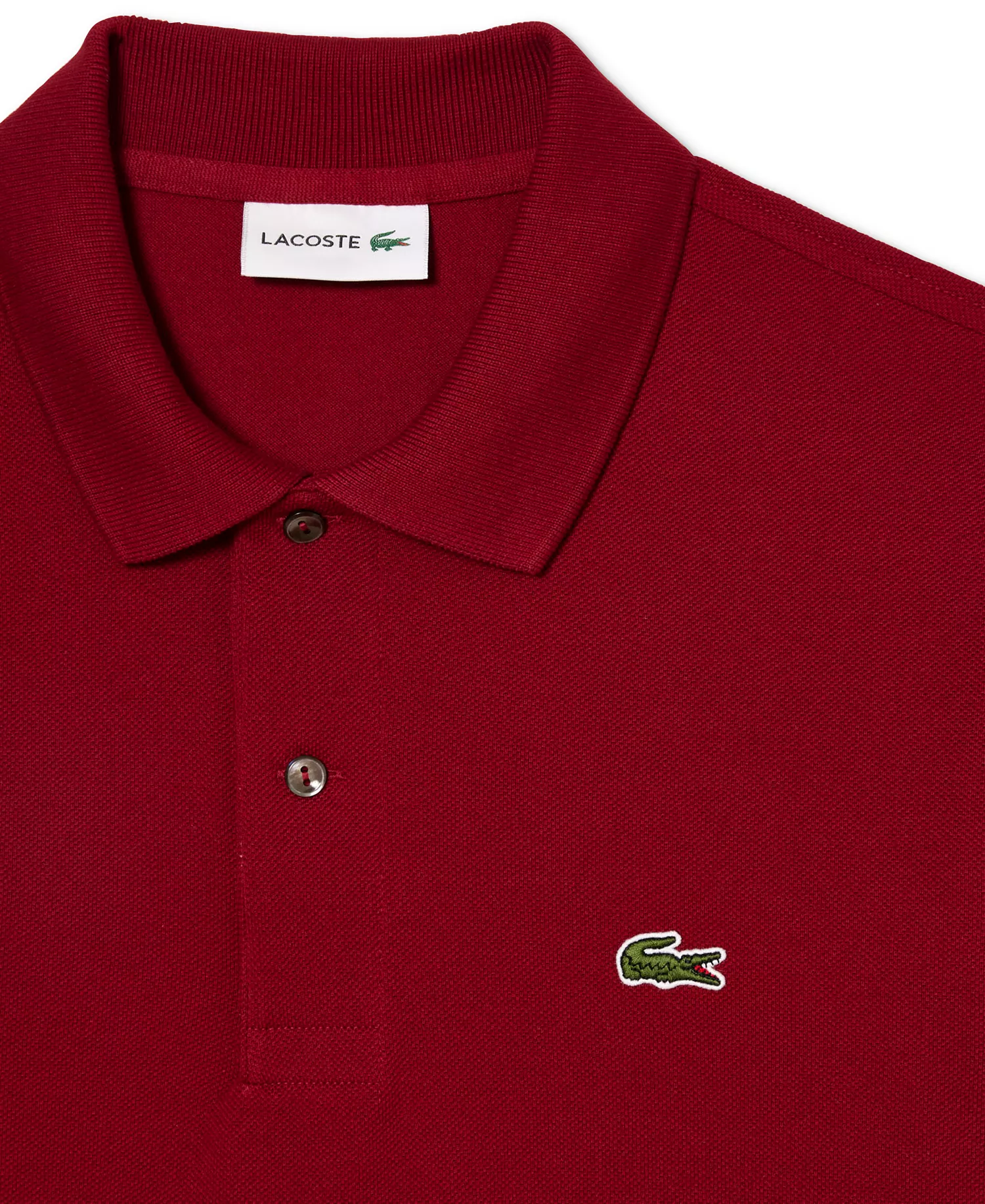 Men’s Classic Fit Long-Sleeve L.12.12 Polo Shirt - 476 - Bordeaux Red - 2XL