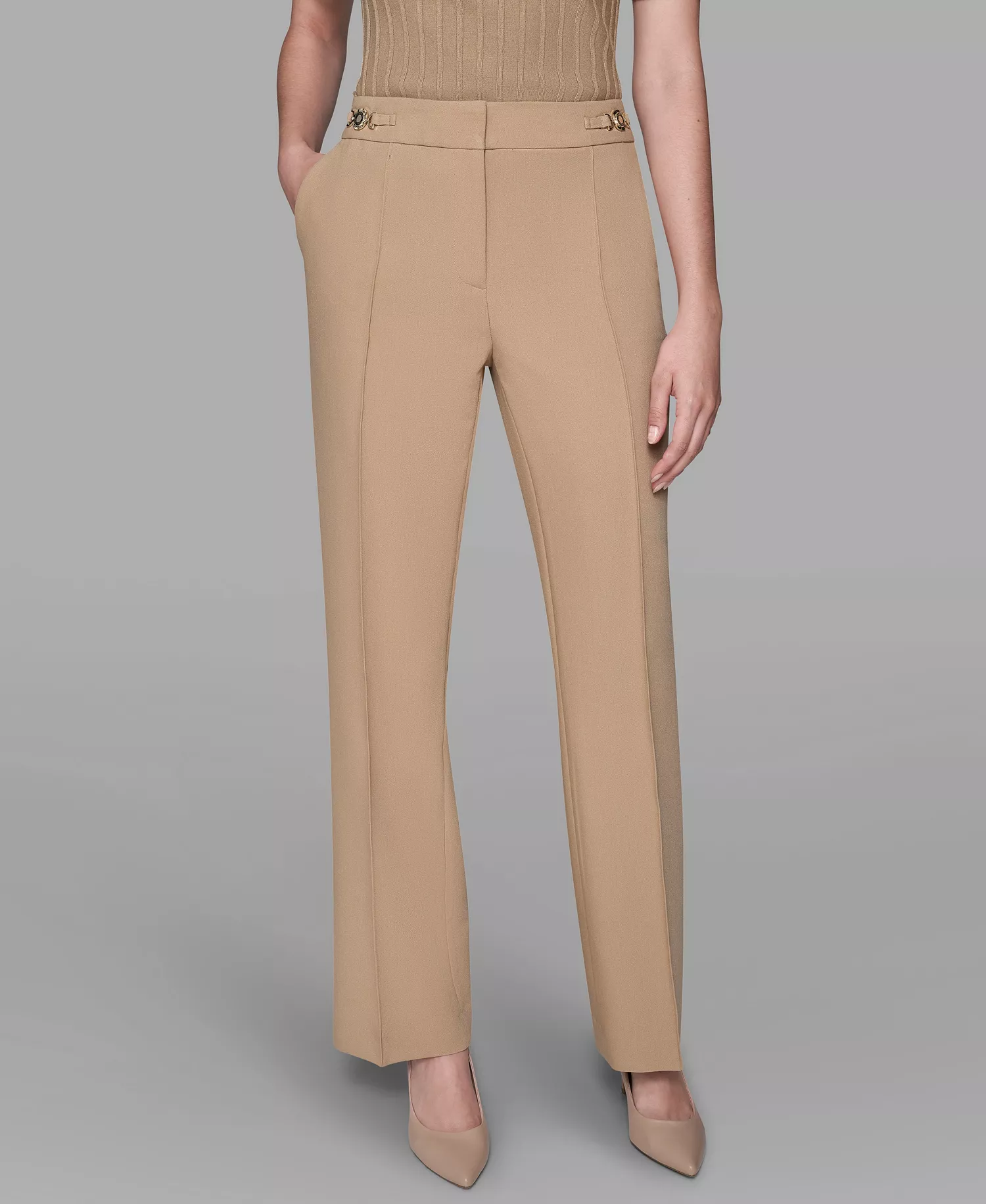 Women's Invisible Zipper Wide-Leg Ankle Pants - Cartouche - 10