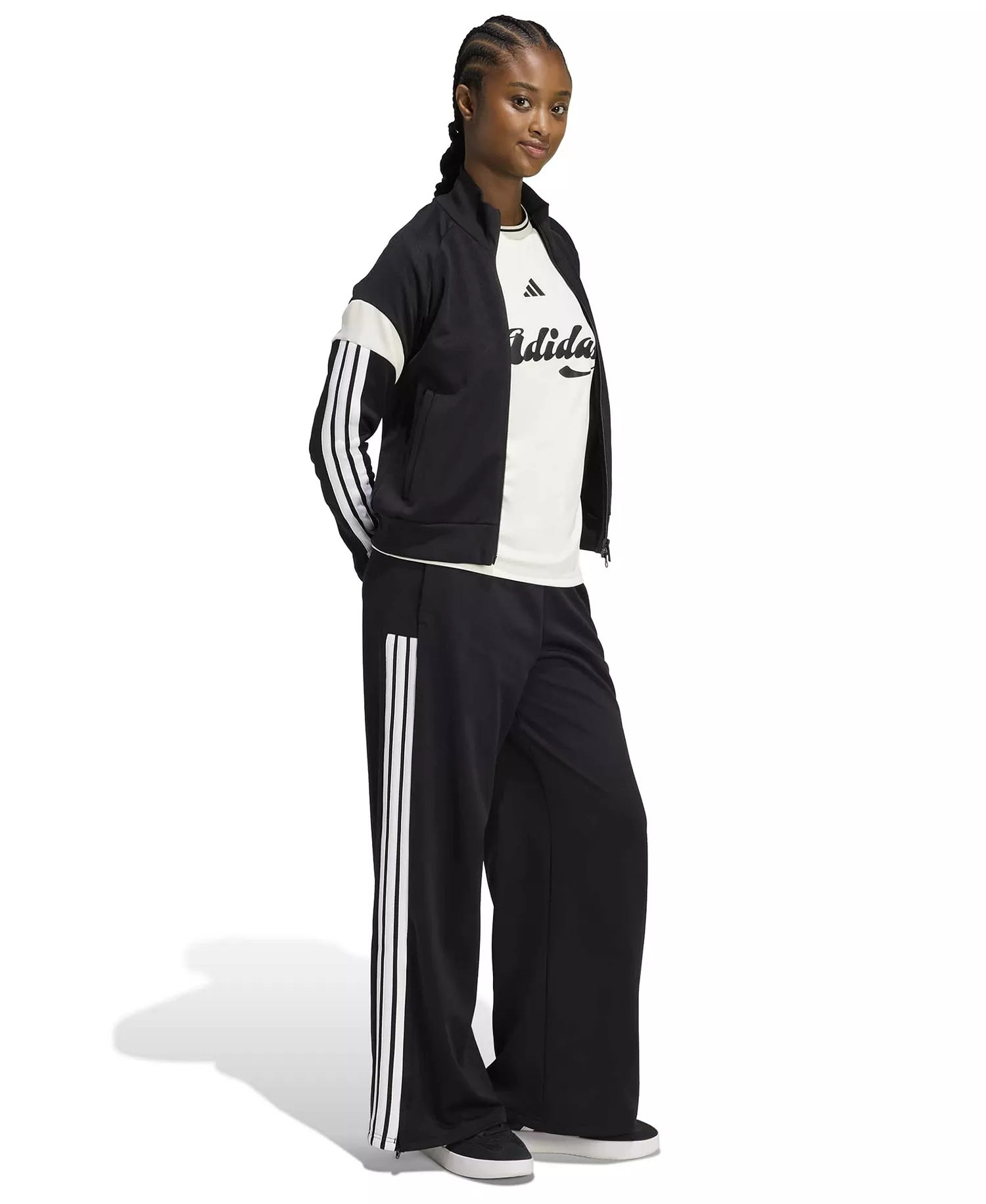Women's Slim Fit Tiro Track Top - Black/Off White/White - 2XL