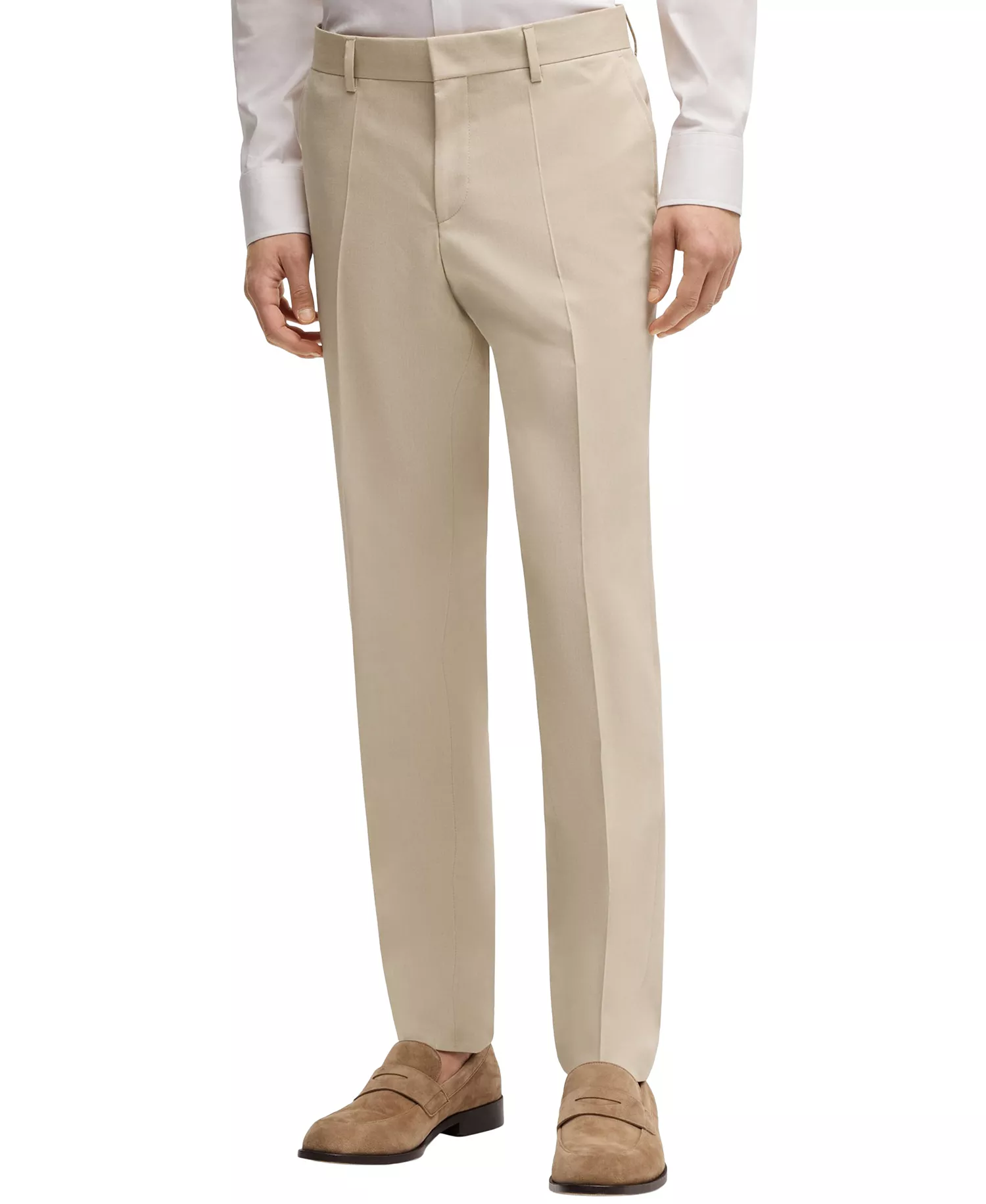 Men's Stretch Chiffon Formal Trouser Pants - Open Beige - 30R