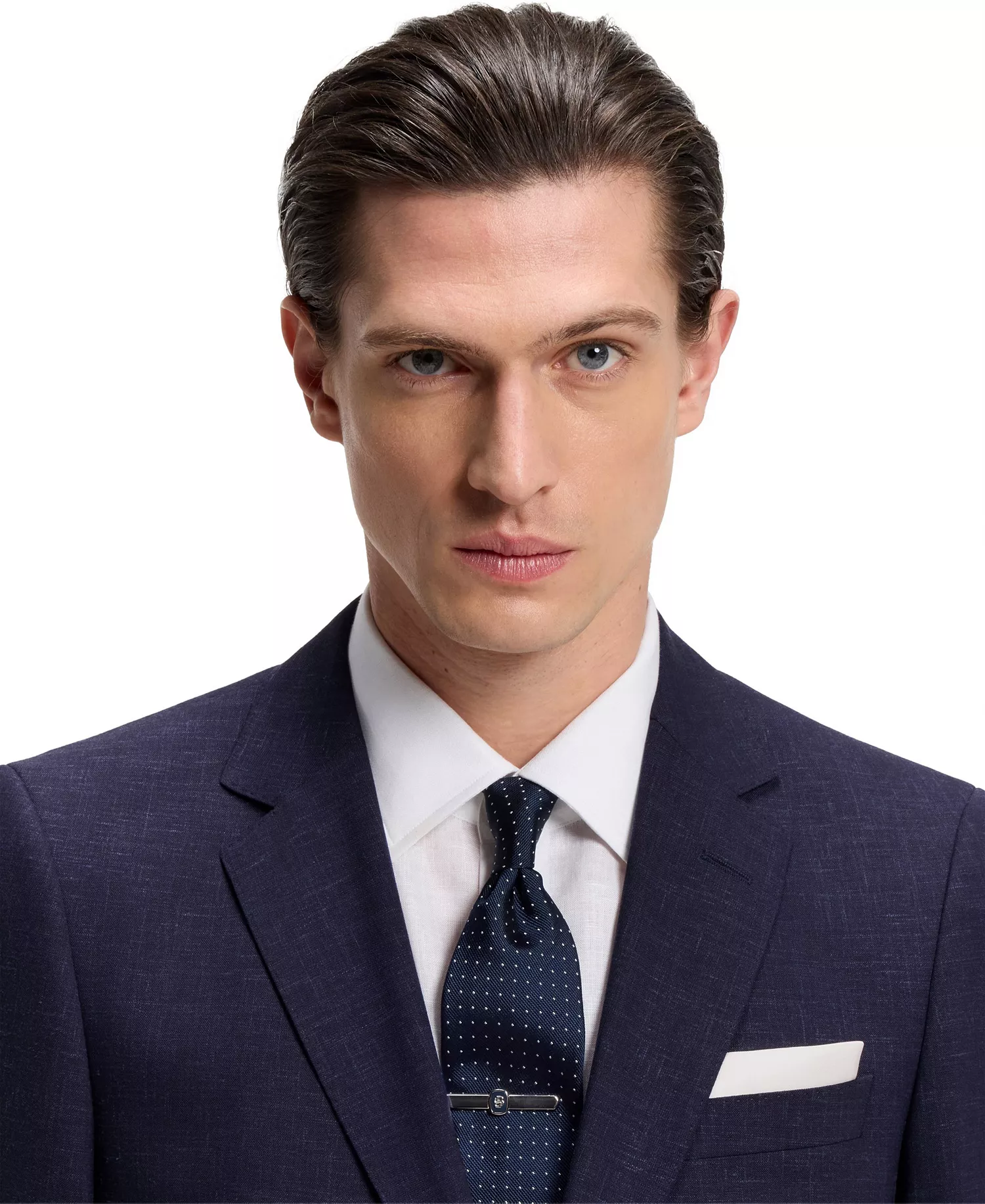 BOSS by Men's Micro-Patterned 2-Piece Slim-Fit Suit - Dark Blue - 36R