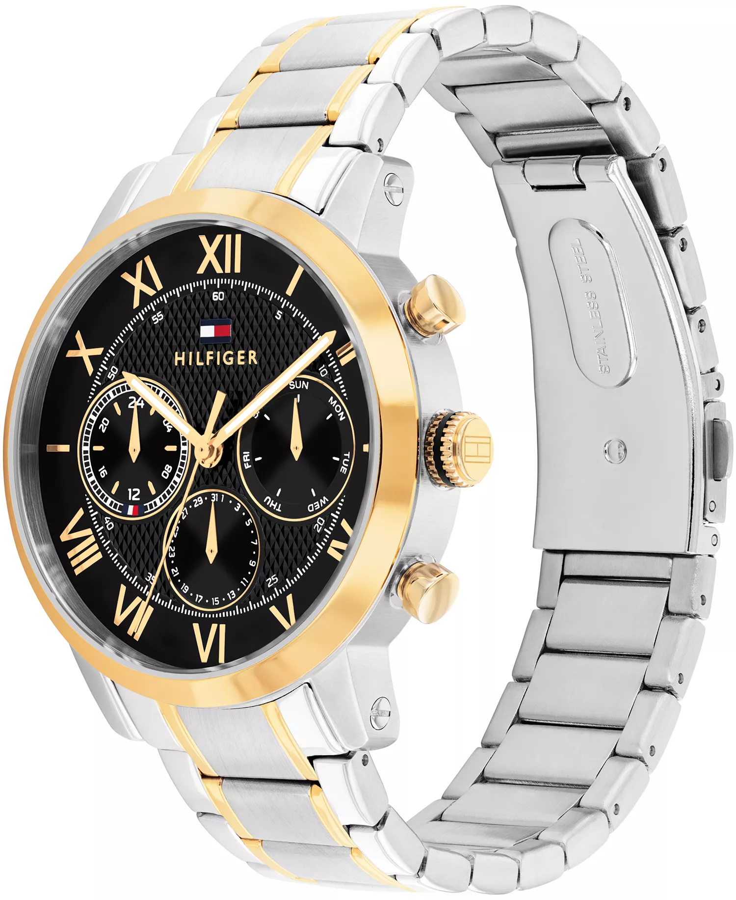 Men's Multifunction Two Tone Stainless Steel Bracelet Watch, 42mm - Two Tone - 42