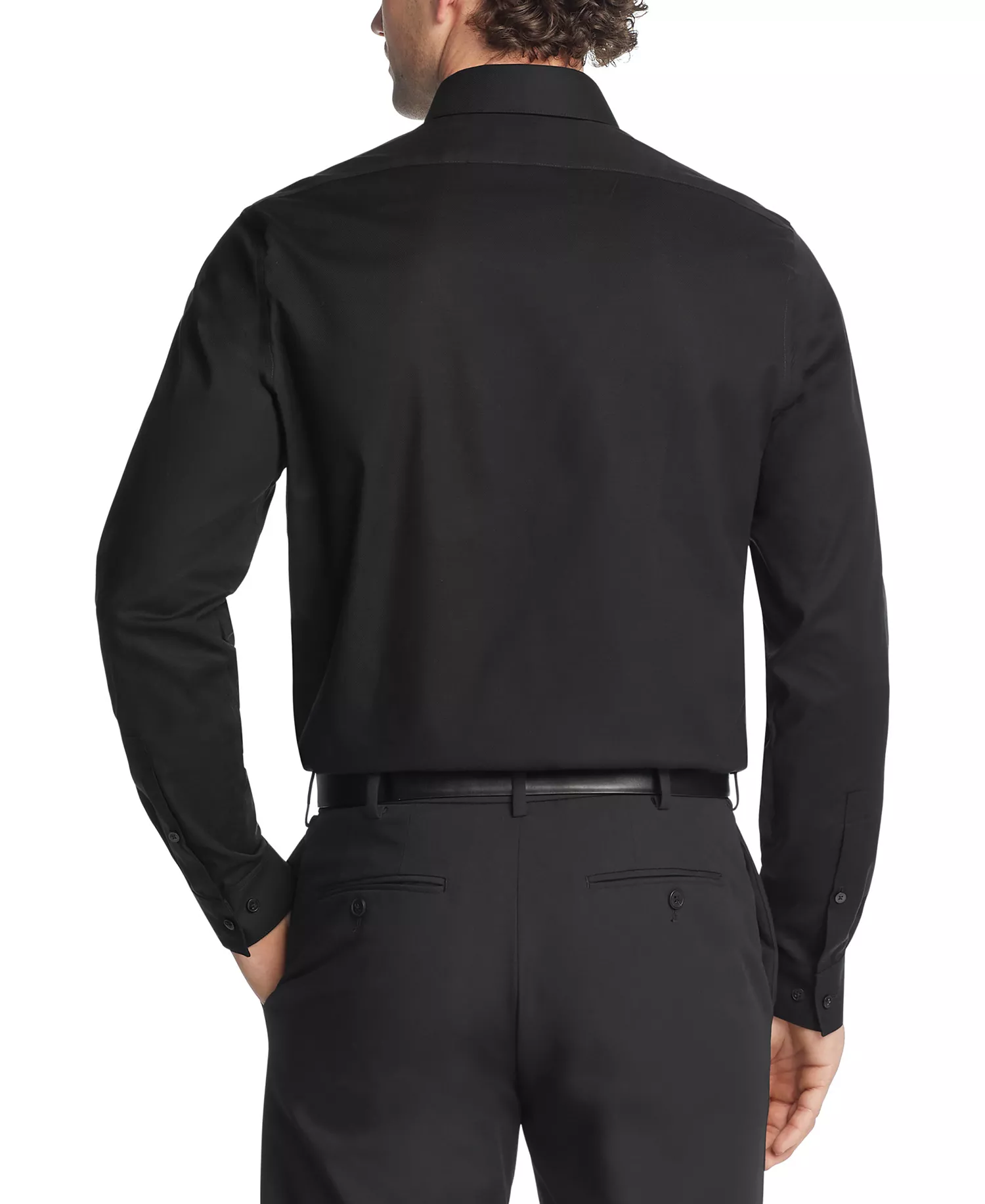 Men's Slim-Fit Dress Shirt - BLACK - 14 32/33