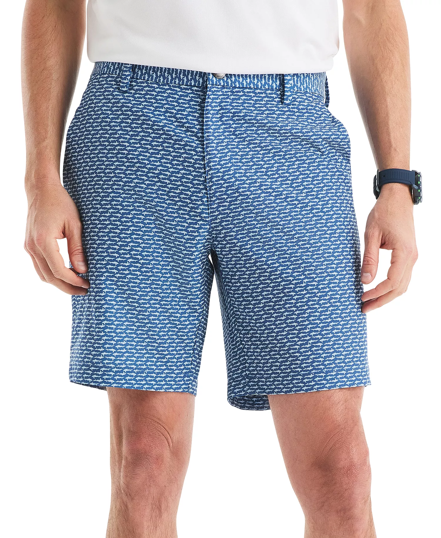 Men's 8.5" Slim-Fit Shark Graphic Shorts - Union Blue - 30