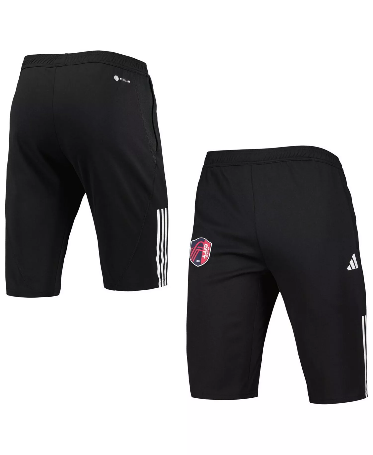 Men's Black St. Louis City SC 2023 On-Field Training AEROREADY Half Pants - Black - 2XL