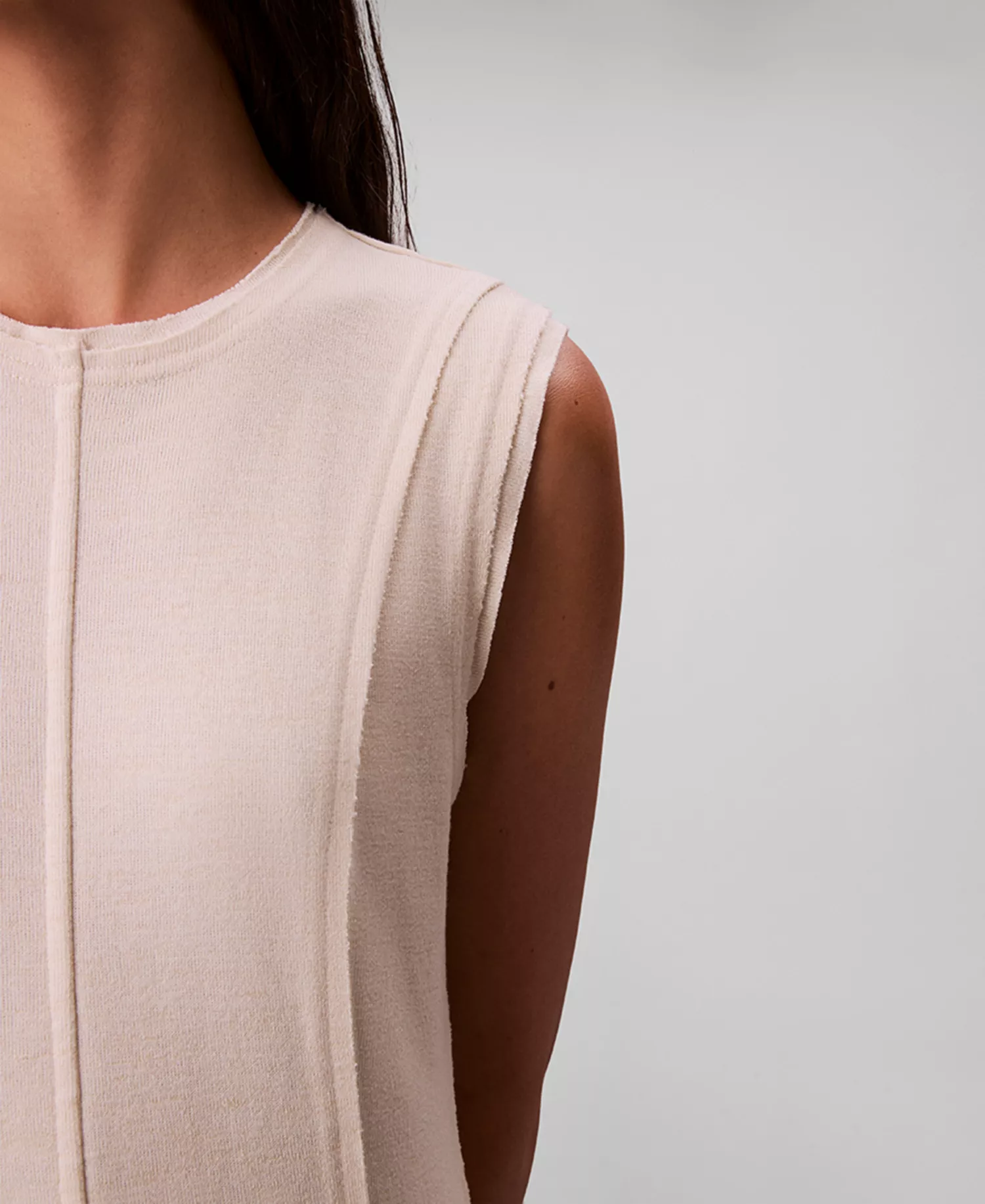 Women's Crewneck Sleeveless Midi Dress - Birch - L