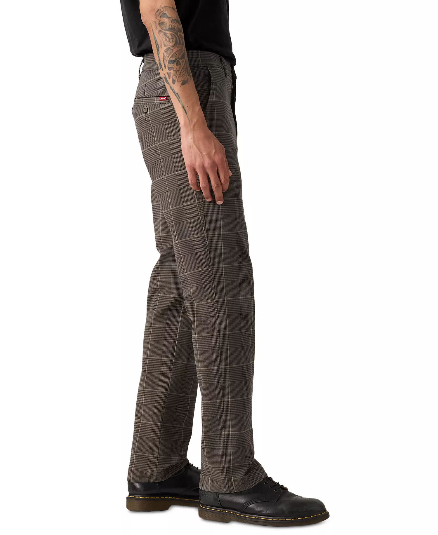 Men's Regular-Fit Straight-Leg Pants - Kunzite plaid bungee cord - 28x30