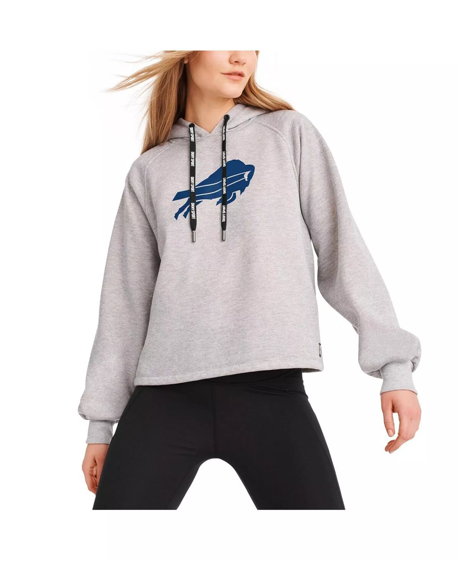 Women's Heather Gray Buffalo Bills Debbie Dolman Raglan Pullover Hoodie - Heather Gray - 2XL