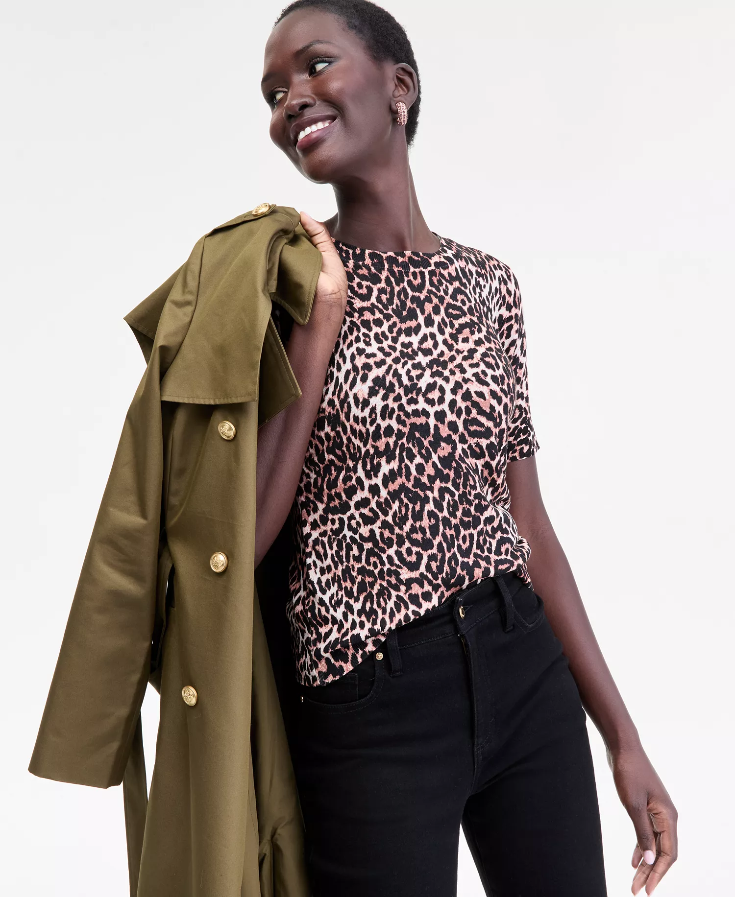 Women's Animal-Print Sweater, Macy's Exclusive - Casey Cheetah - XS