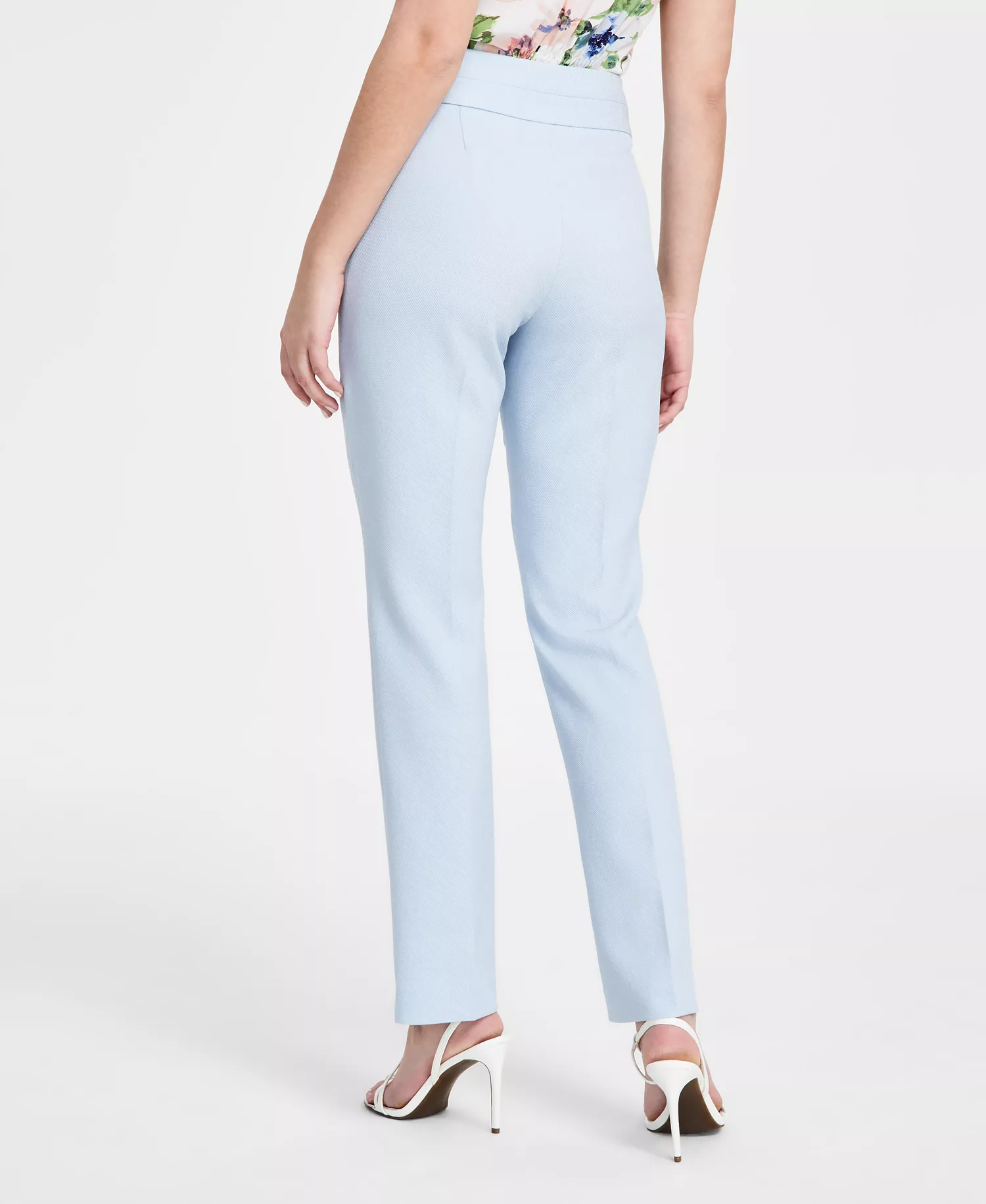 Petite Bell-Bottom Mid Rise Pants - Ice Blue - 10P
