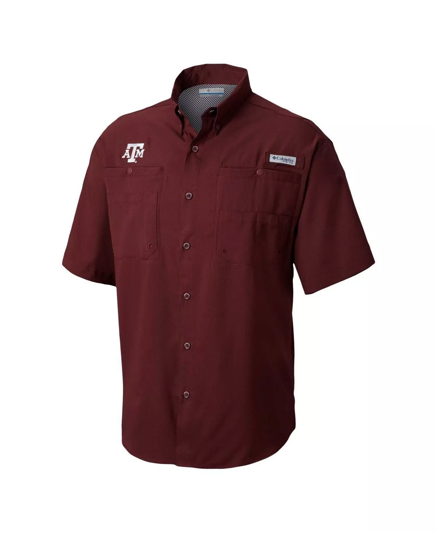 Men's Maroon Texas A M Aggies Big Tall Tamiami Omni-Shade Button-Down Shirt - Maroon - 5XT