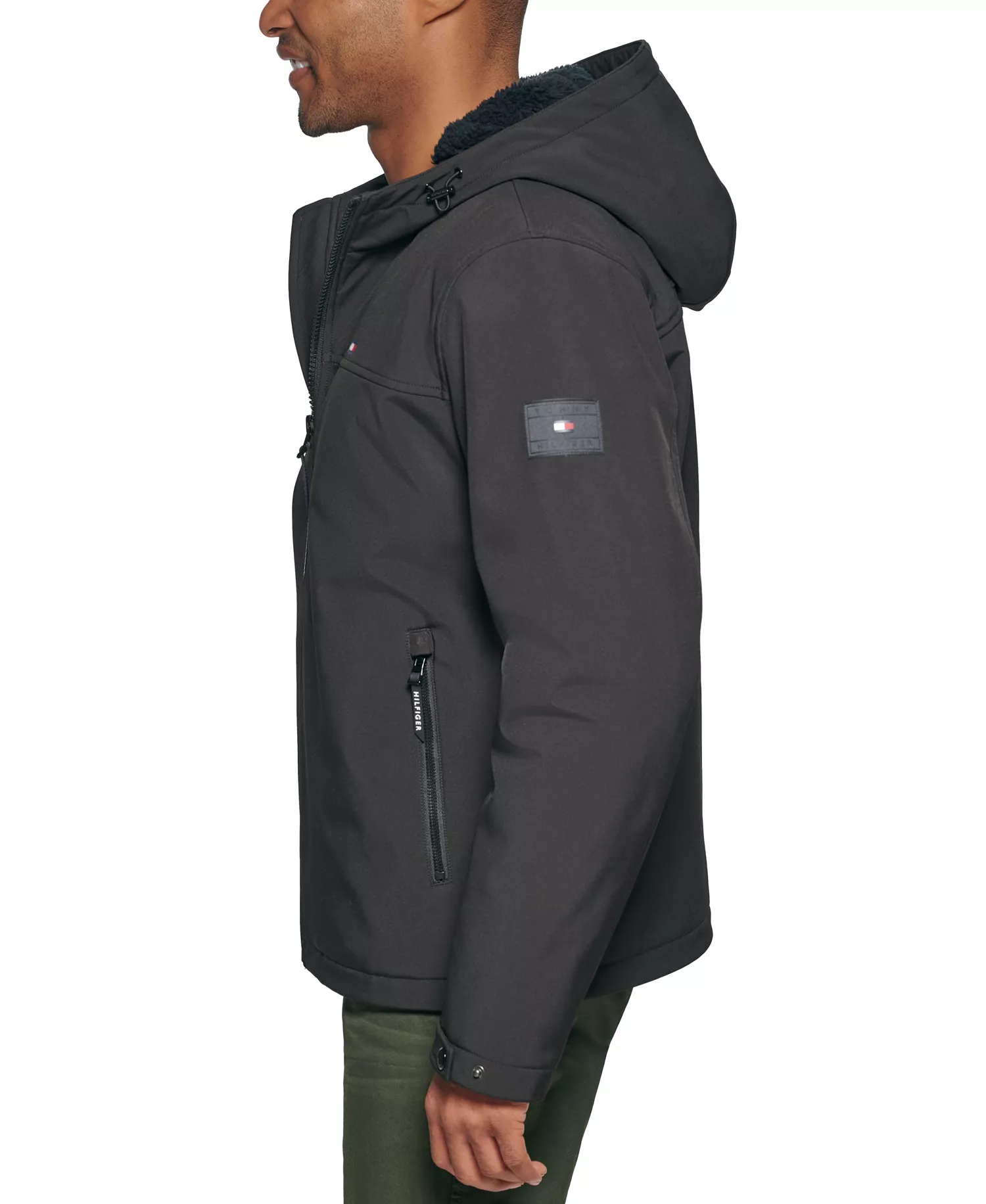 Men's Softshell Hooded Jacket - Black - 2XL