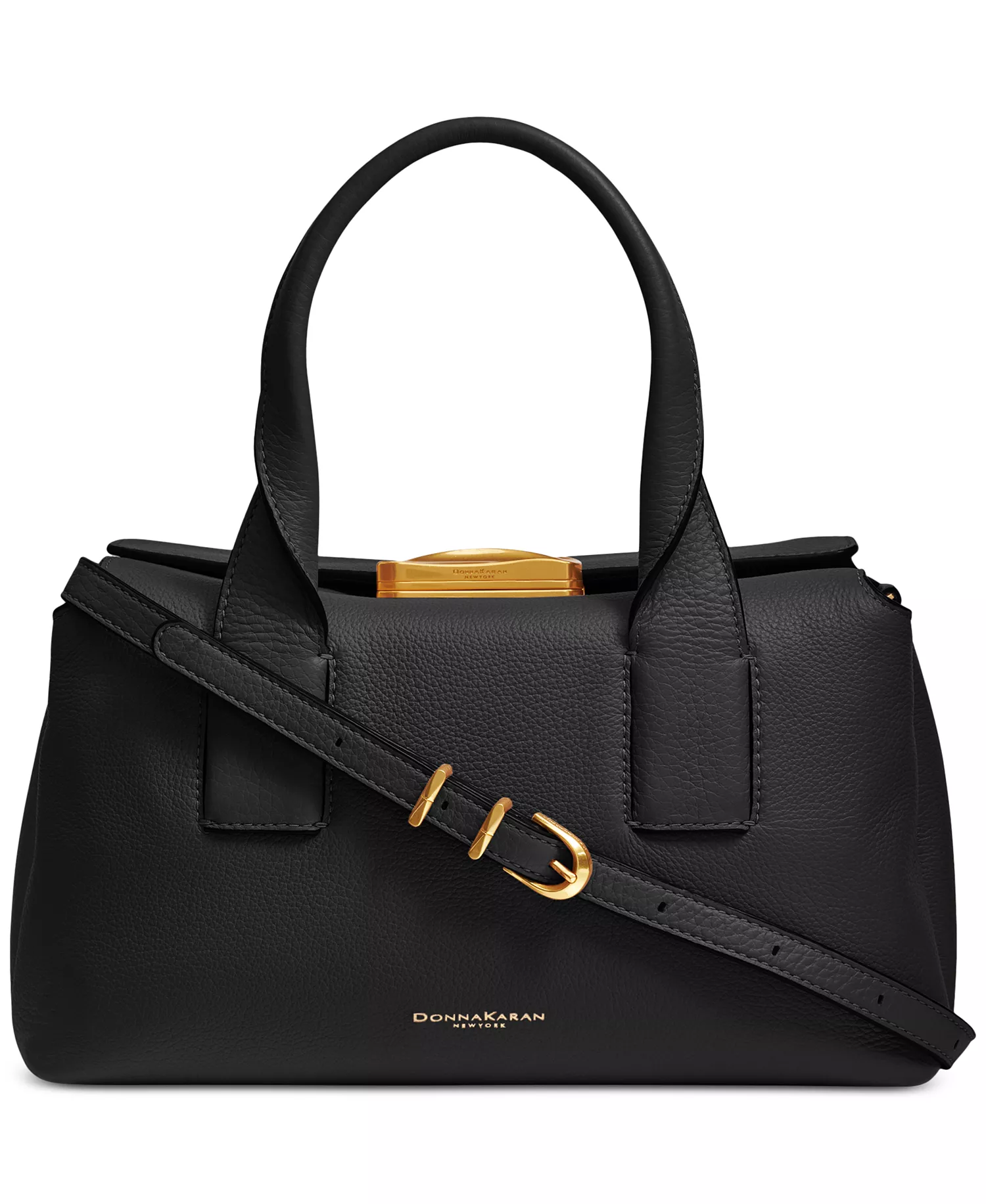 Amagansett Soft-Rolled Leather Satchel with Sculpted Magnet Closure - Black/gold - NO SIZE