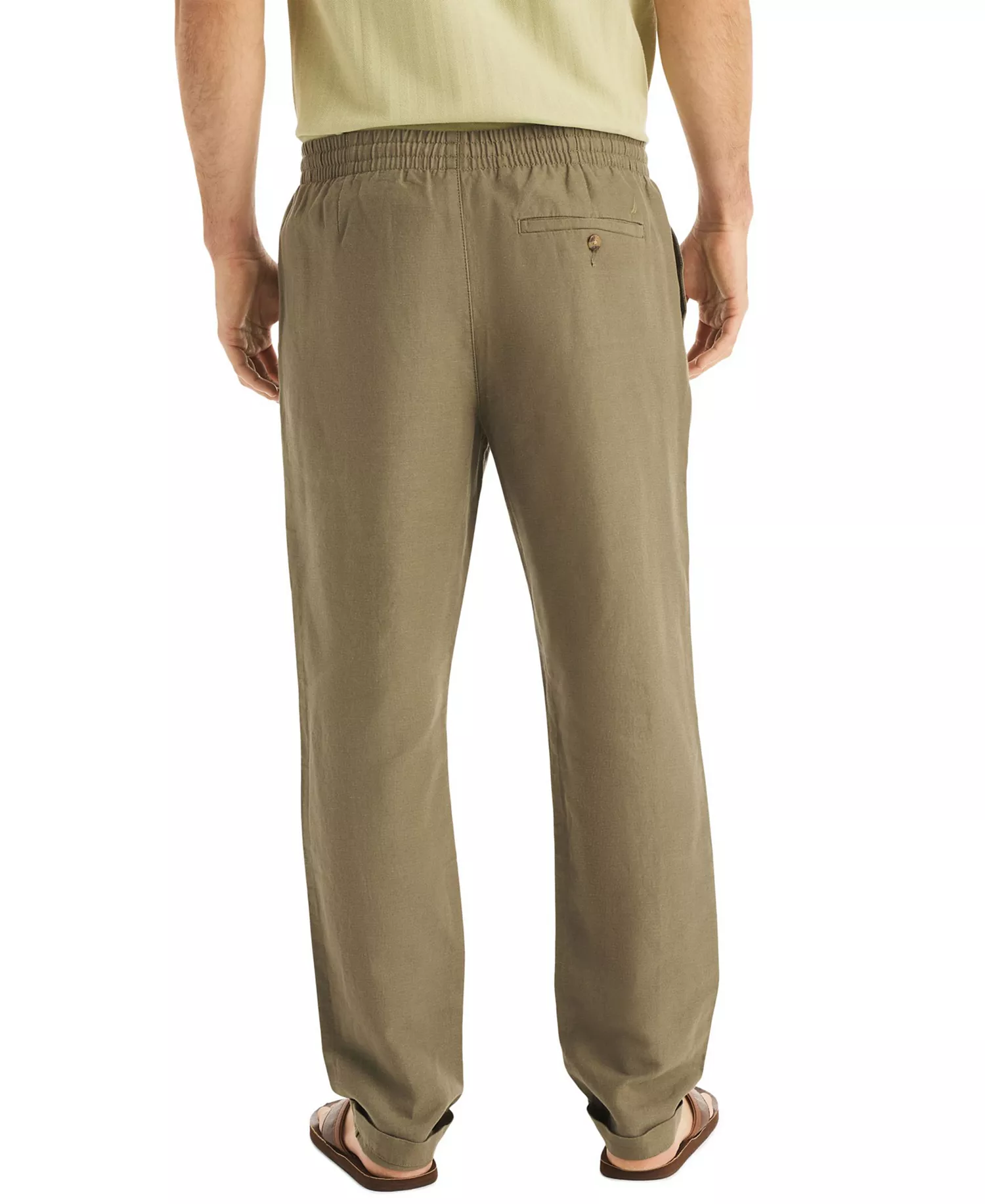 Men's Regular-Fit Linen-Blend Drawstring Pants - Hillside Olive - 2XL