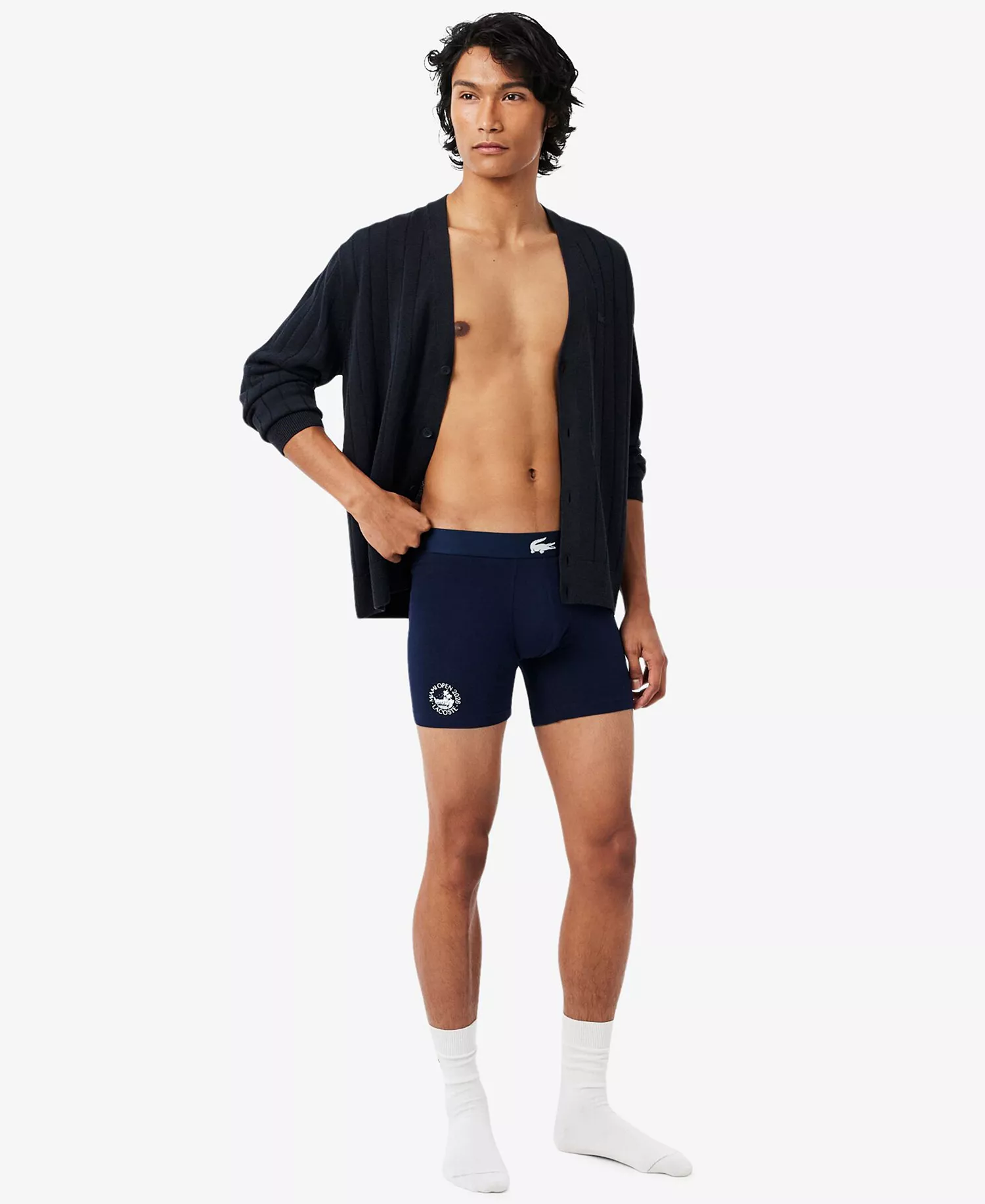 Men's Miami Regular-Fit Open Boxer Briefs, 3-Pack - Navy/White/Green - L