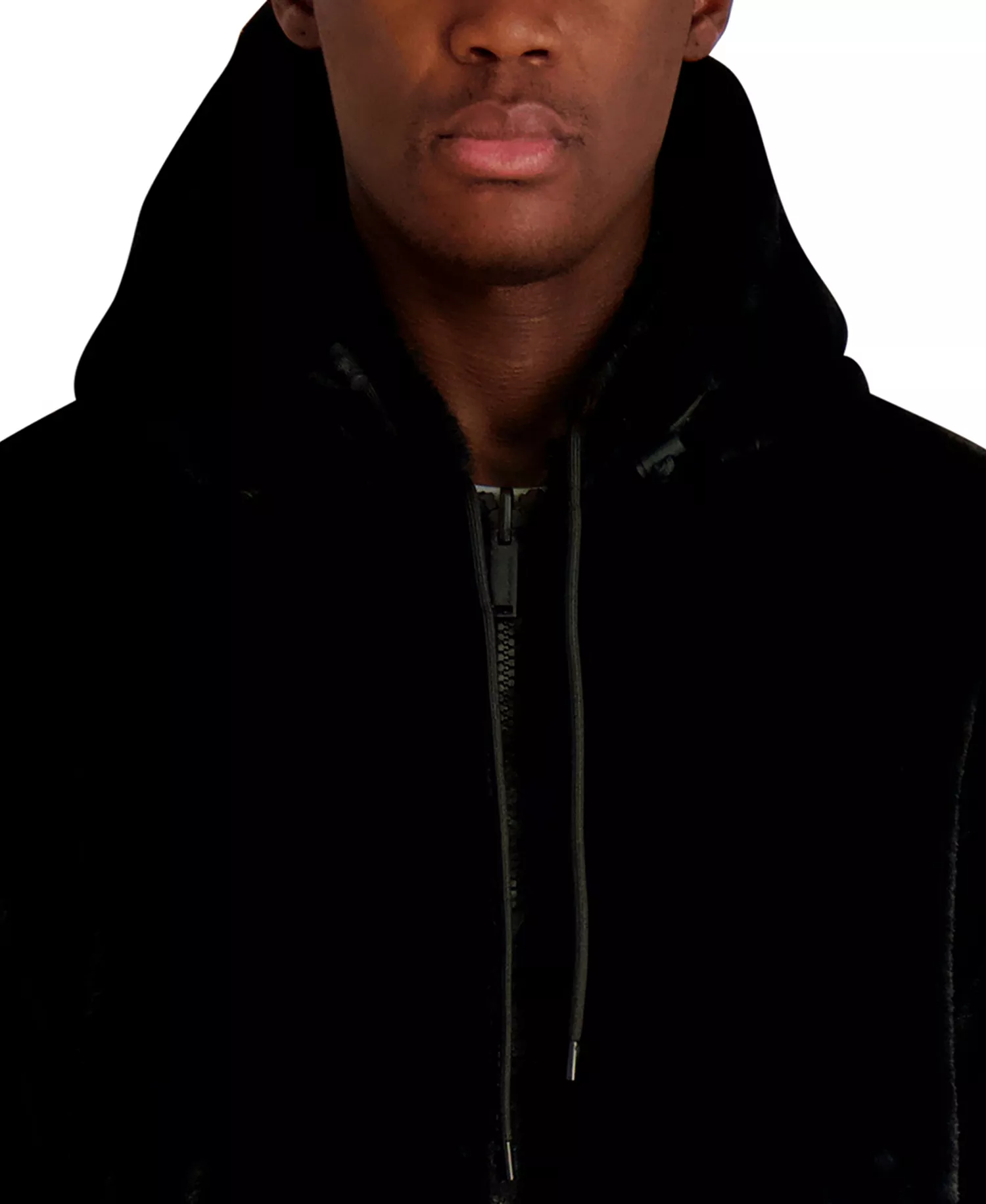 Men's Reversible Faux Fur Bomber Jacket - Black - L