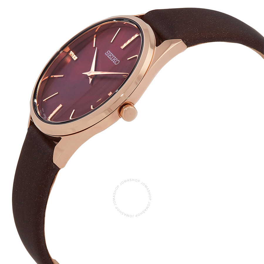 Seiko Essentials Quartz Bordeaux Dial Ladies Watch
